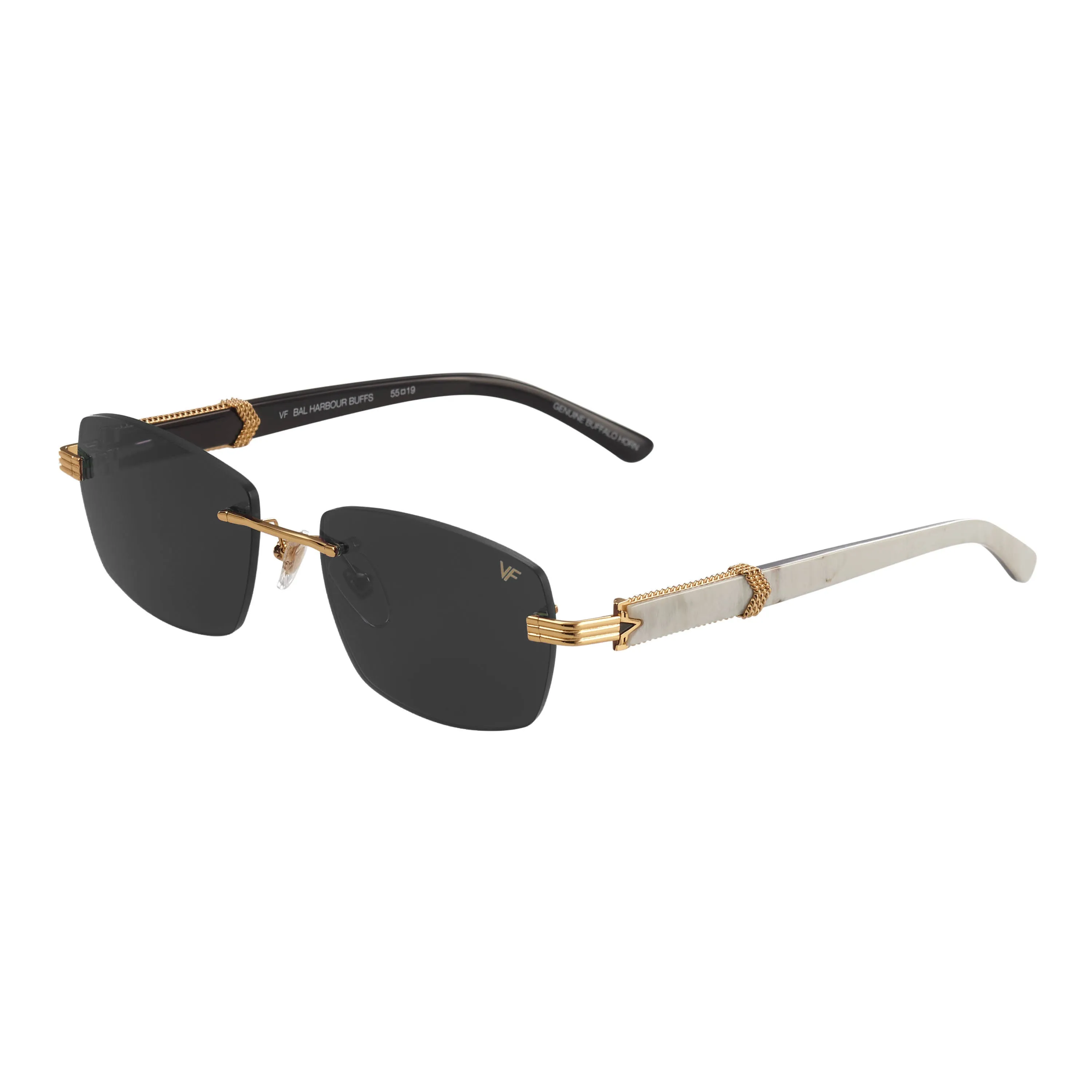 Bal Harbour Buffs Rimless White Buffalo Horn 24KT Gold