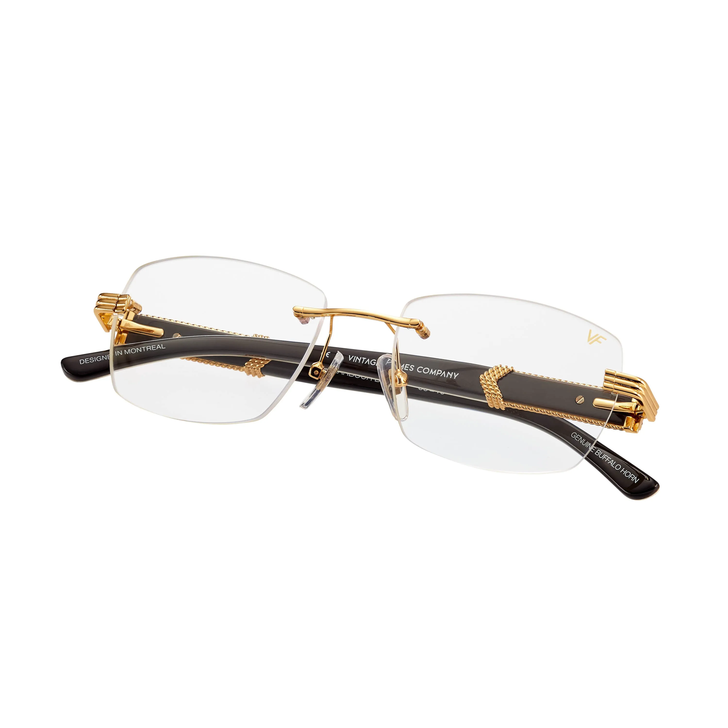 Bal Harbour Buffs Rimless White Buffalo Horn 24KT Gold