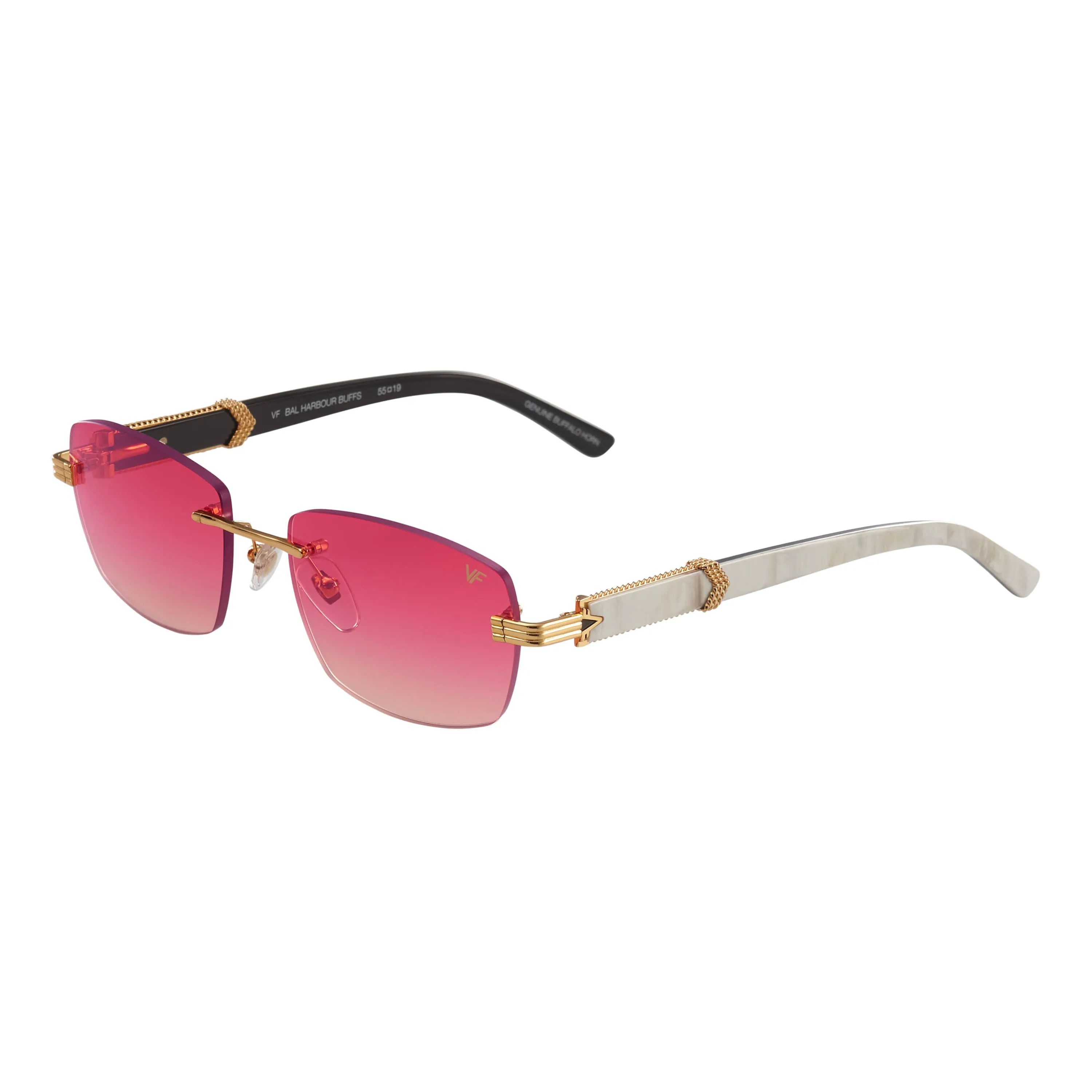 Bal Harbour Buffs Rimless White Buffalo Horn 24KT Gold
