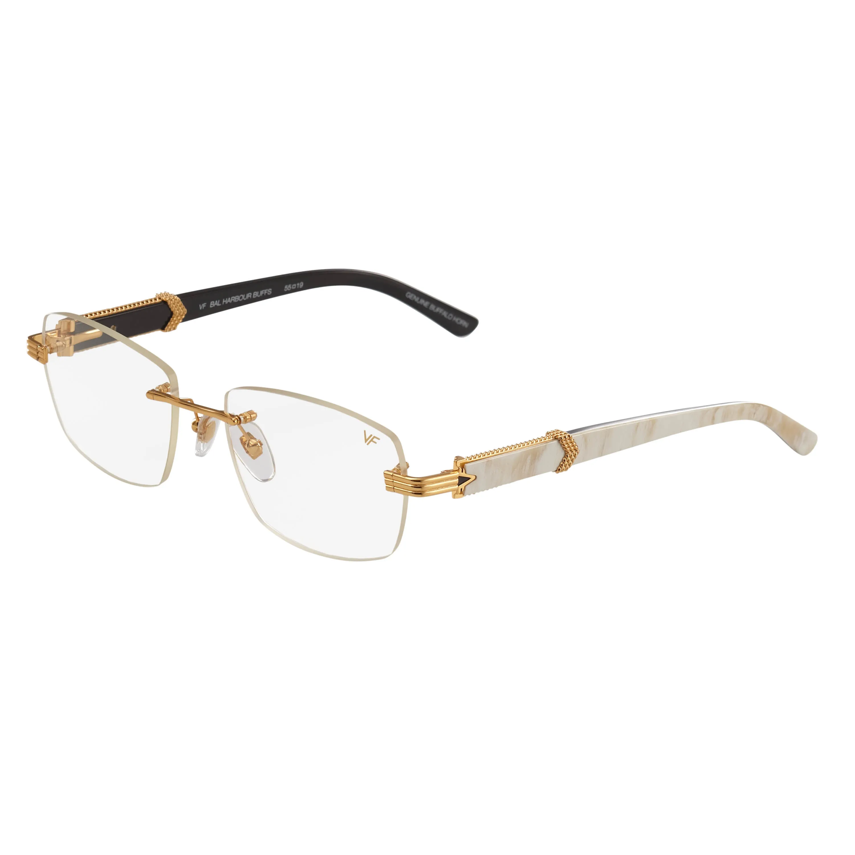 Bal Harbour Buffs Rimless White Buffalo Horn 24KT Gold