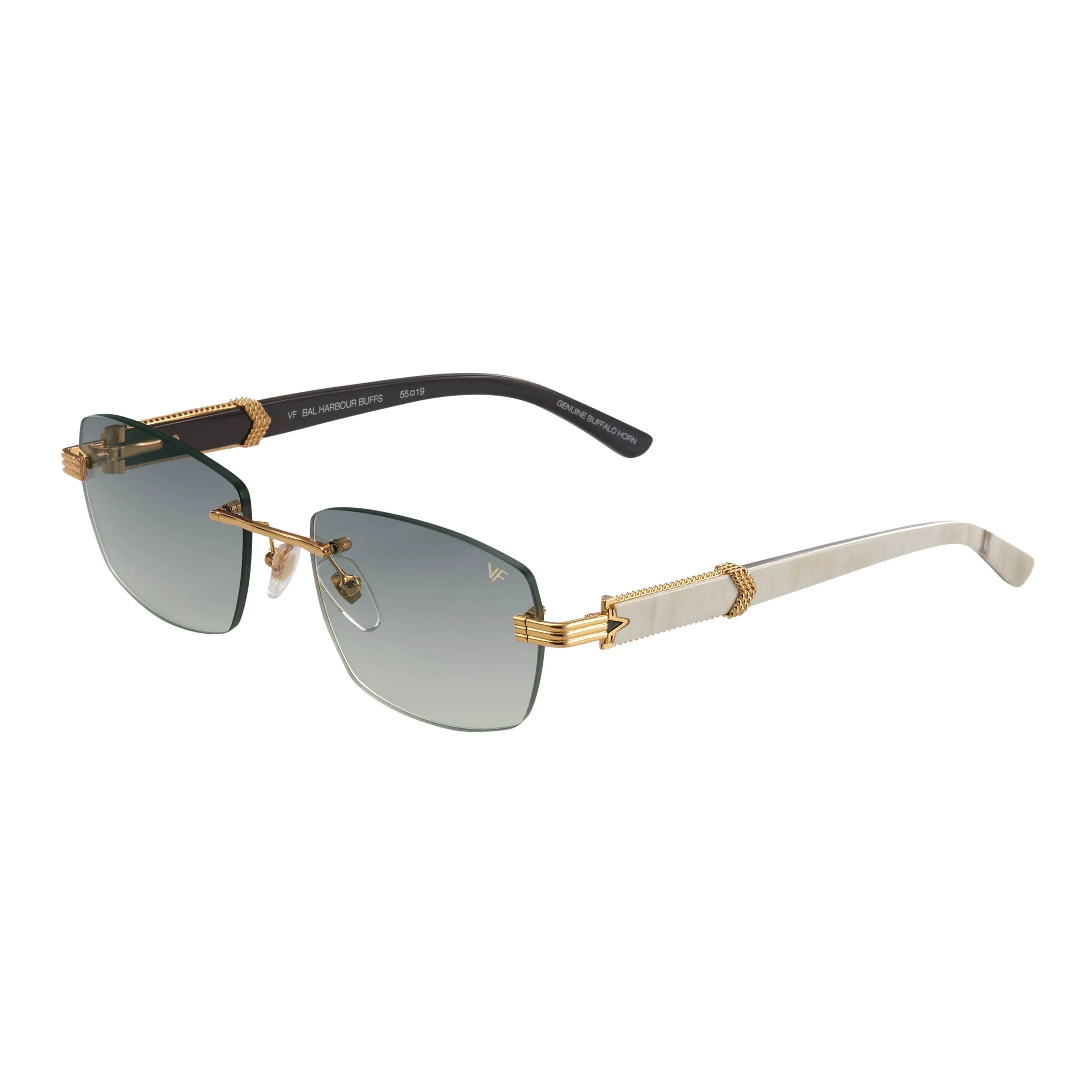 Bal Harbour Buffs Rimless White Buffalo Horn 24KT Gold