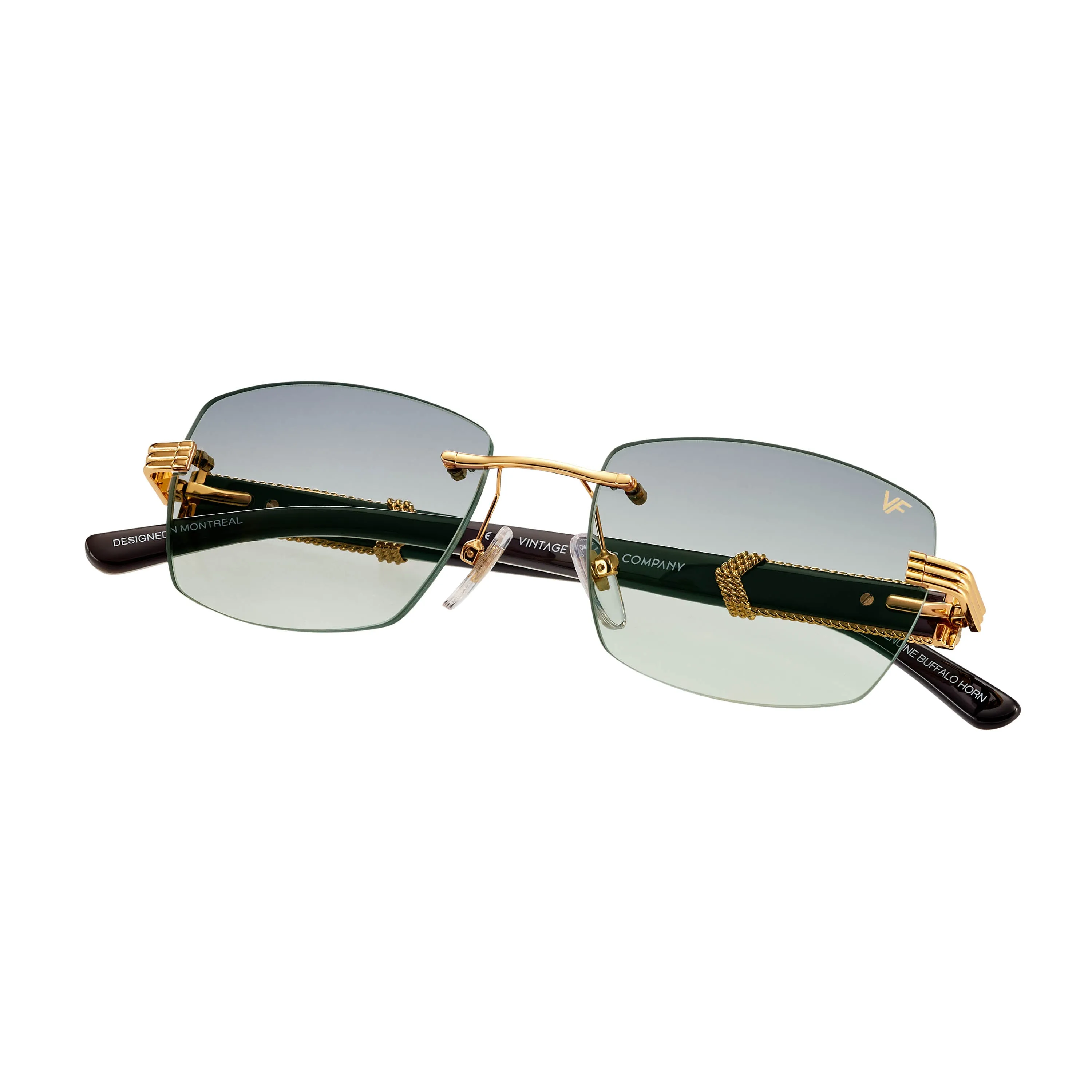 Bal Harbour Buffs Rimless White Buffalo Horn 24KT Gold
