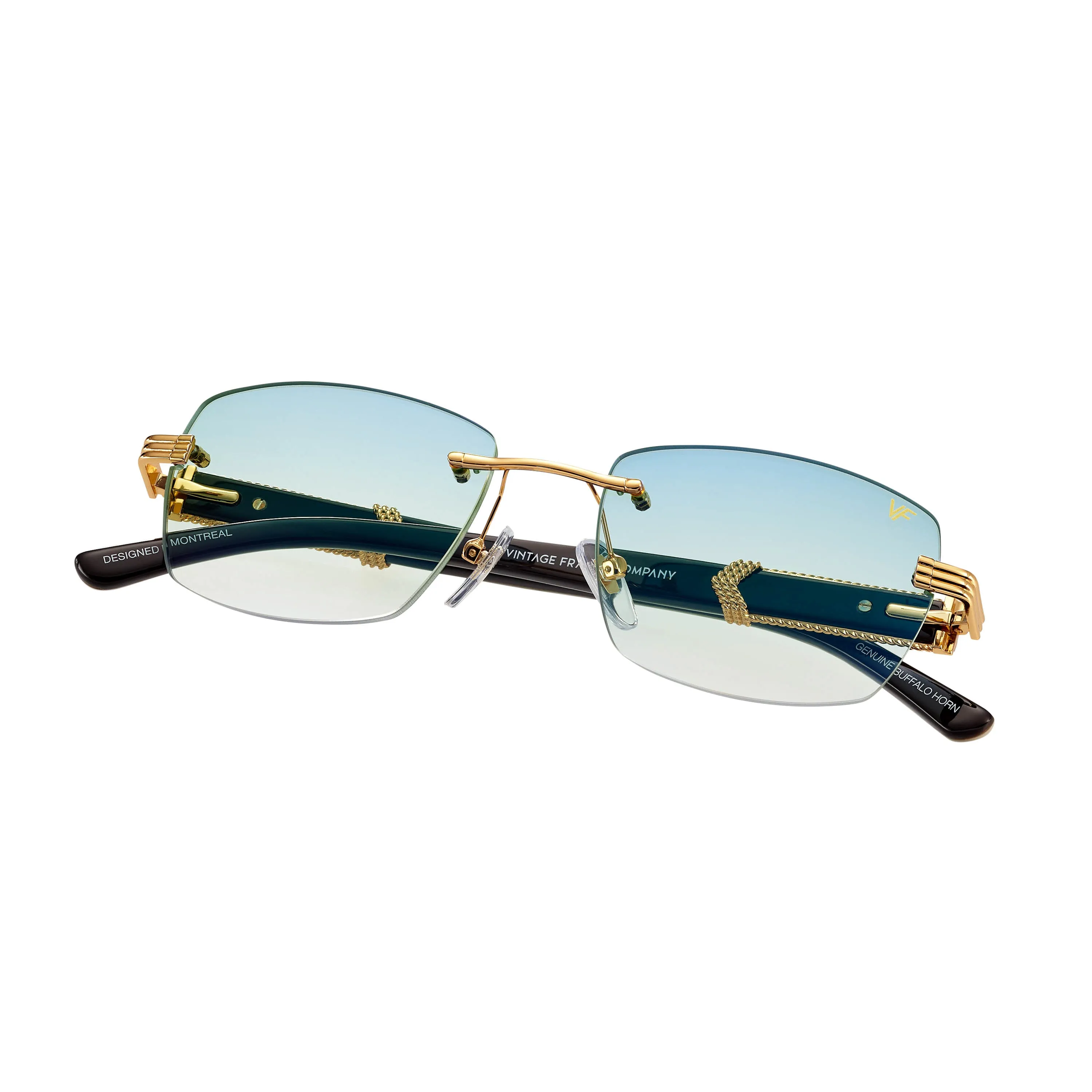 Bal Harbour Buffs Rimless White Buffalo Horn 24KT Gold