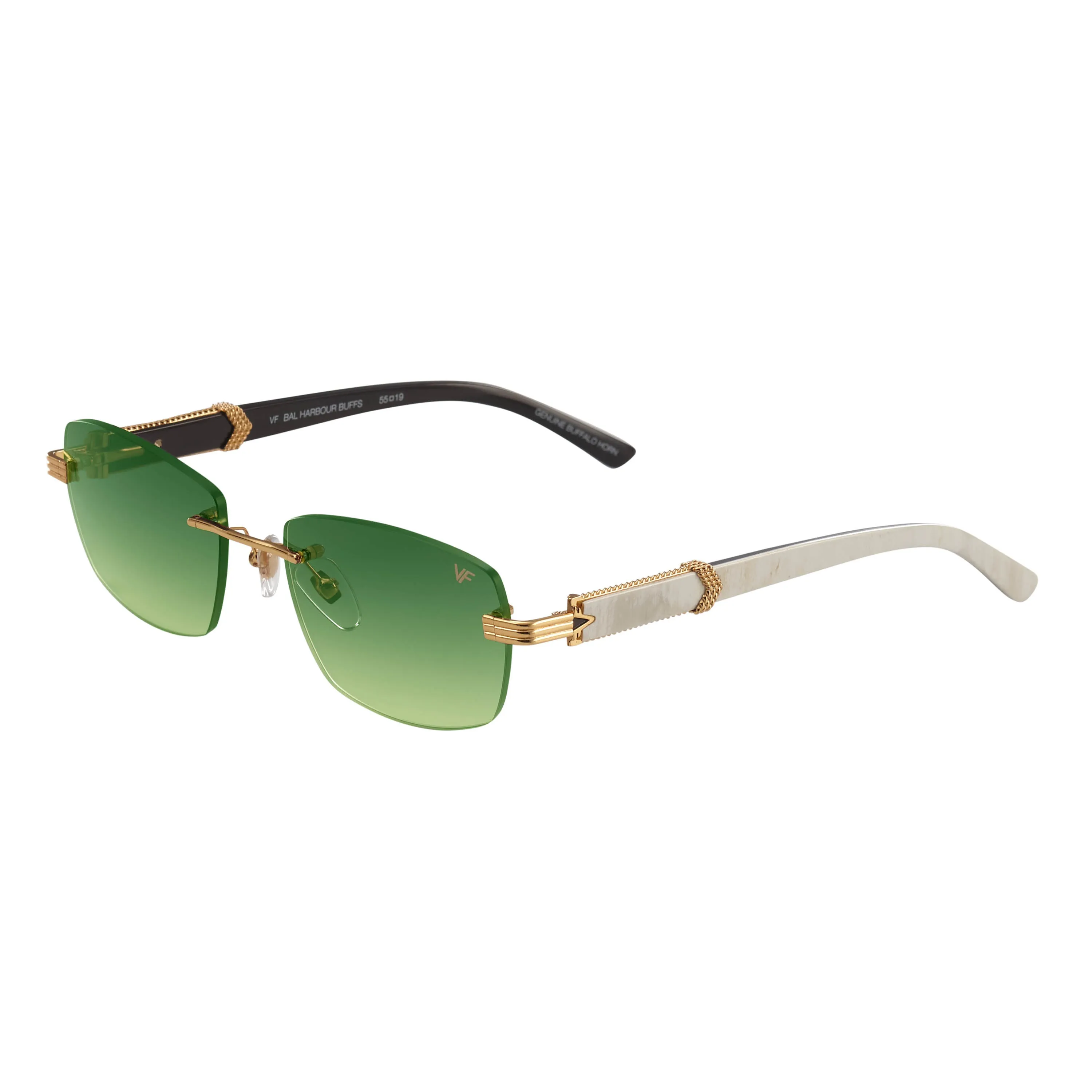 Bal Harbour Buffs Rimless White Buffalo Horn 24KT Gold