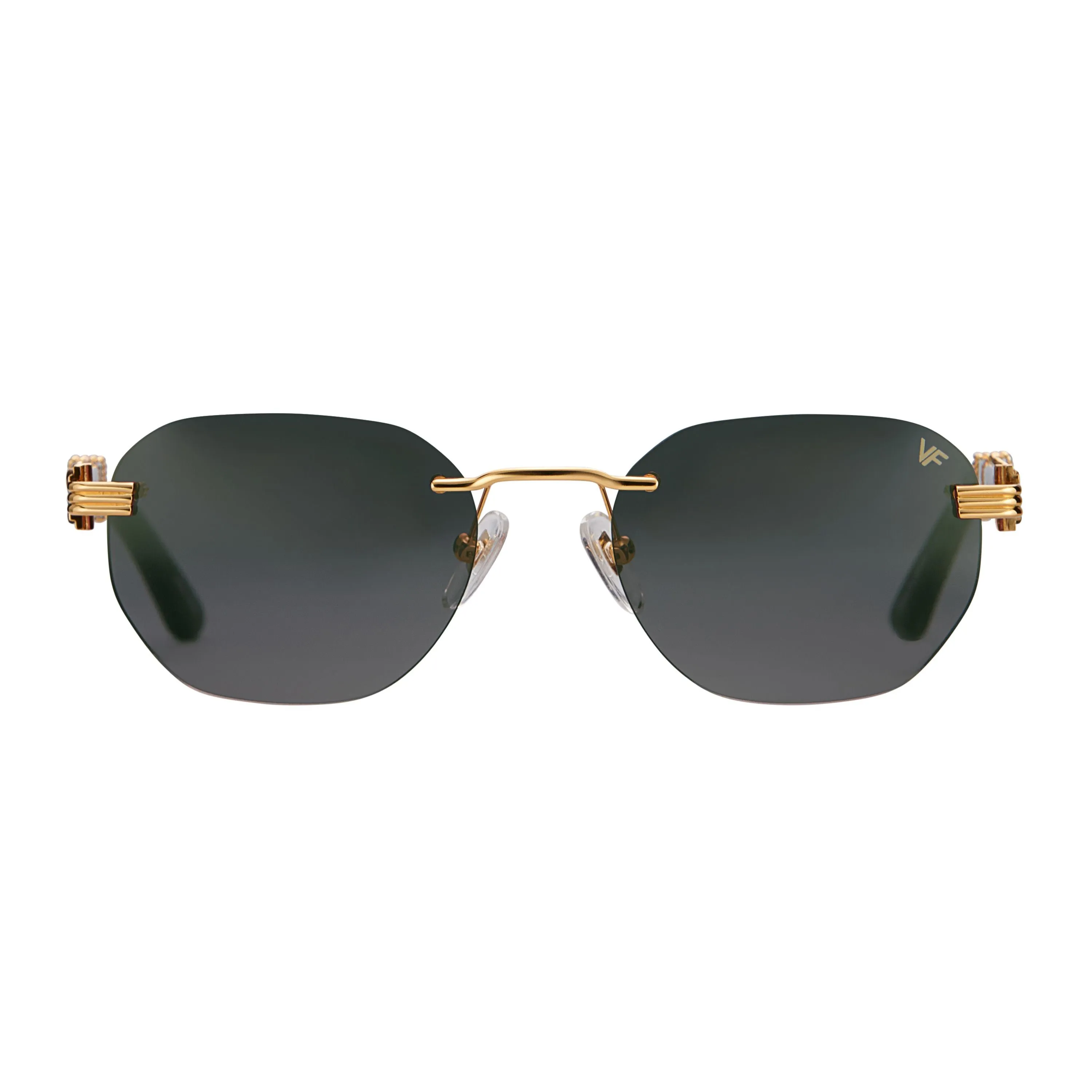 Detroit Player Buffs Rimless Black/Ivory Buffalo Horn 24KT Gold