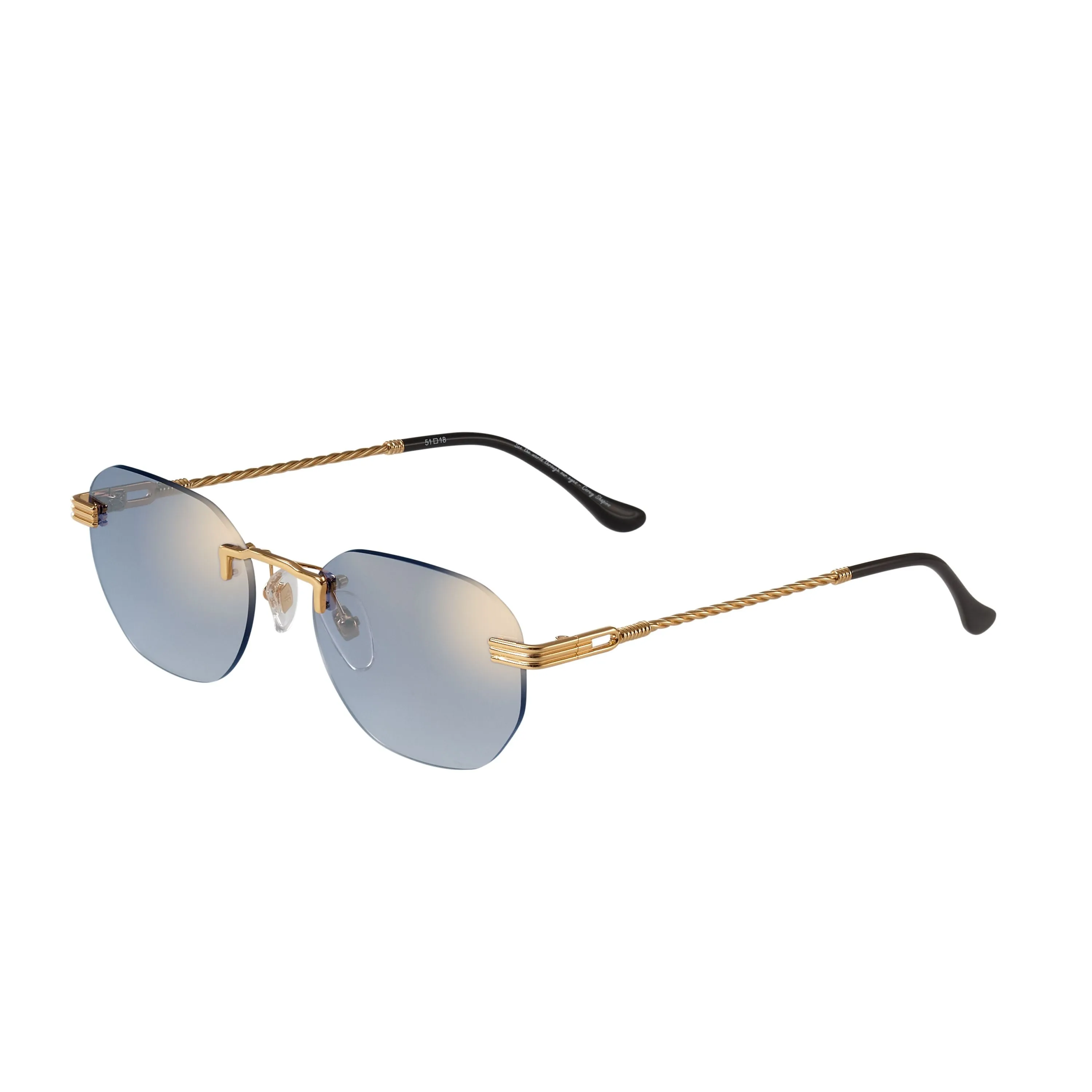 Detroit Player Rimless Drill Mount 24KT Gold