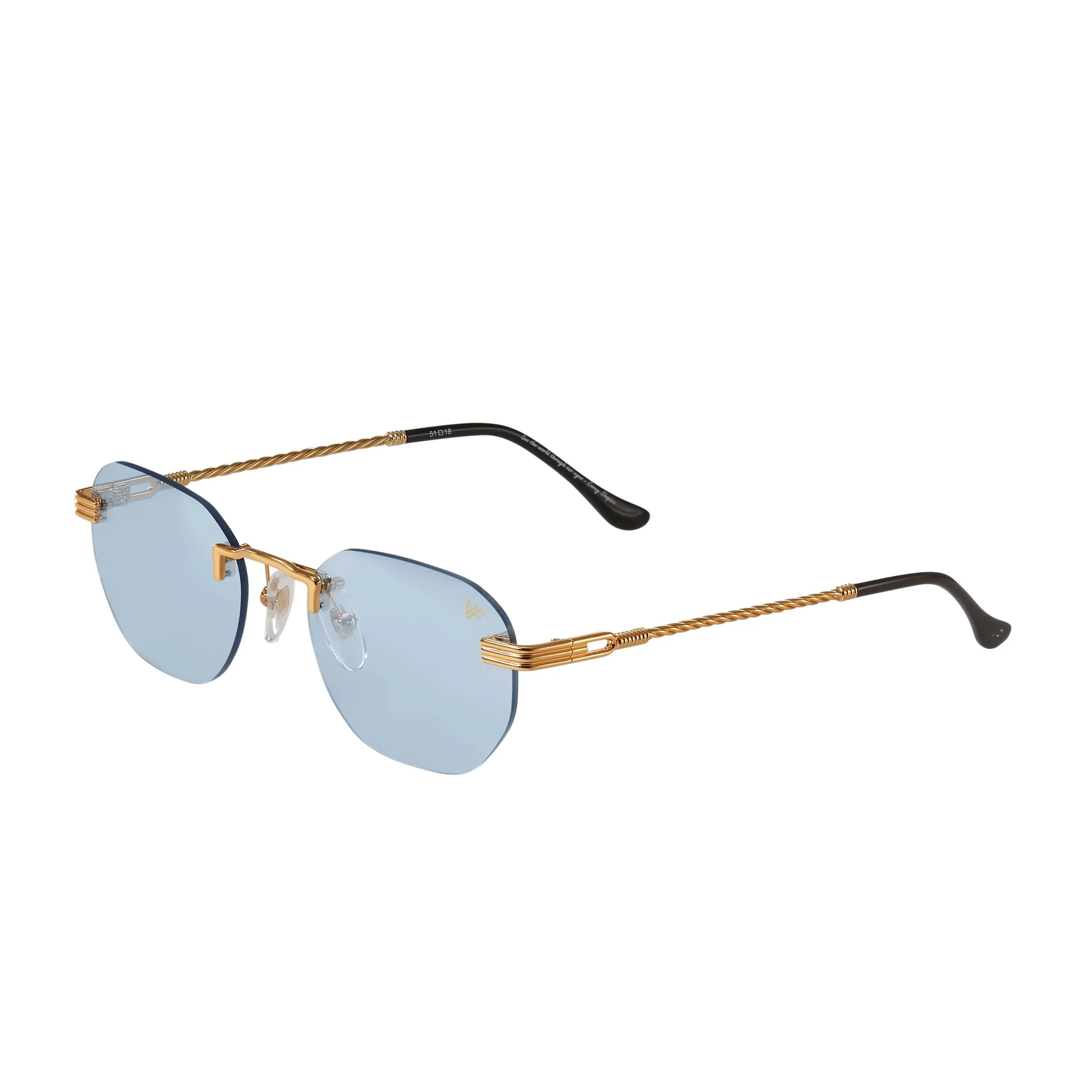 Detroit Player Rimless Drill Mount 24KT Gold