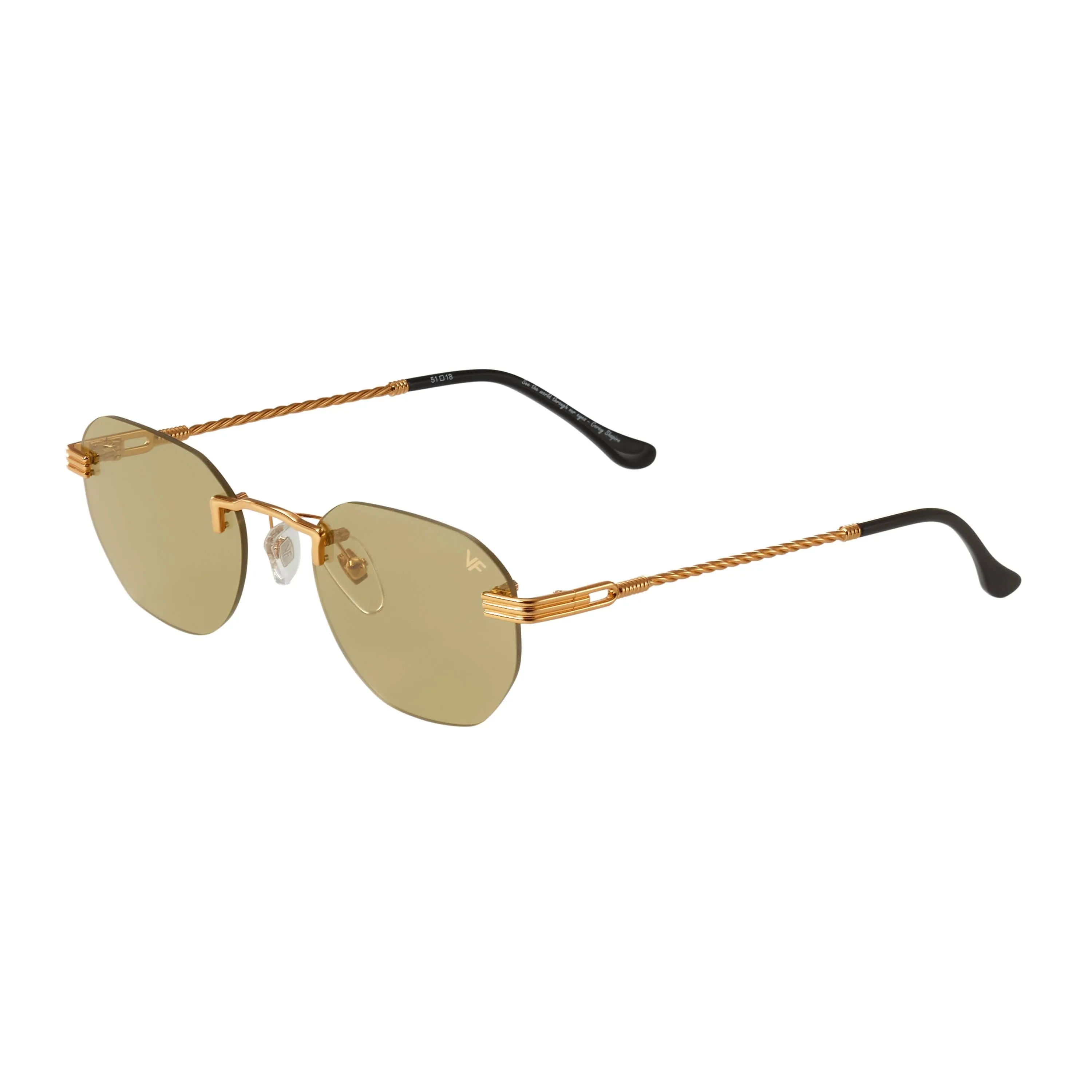 Detroit Player Rimless Drill Mount 24KT Gold