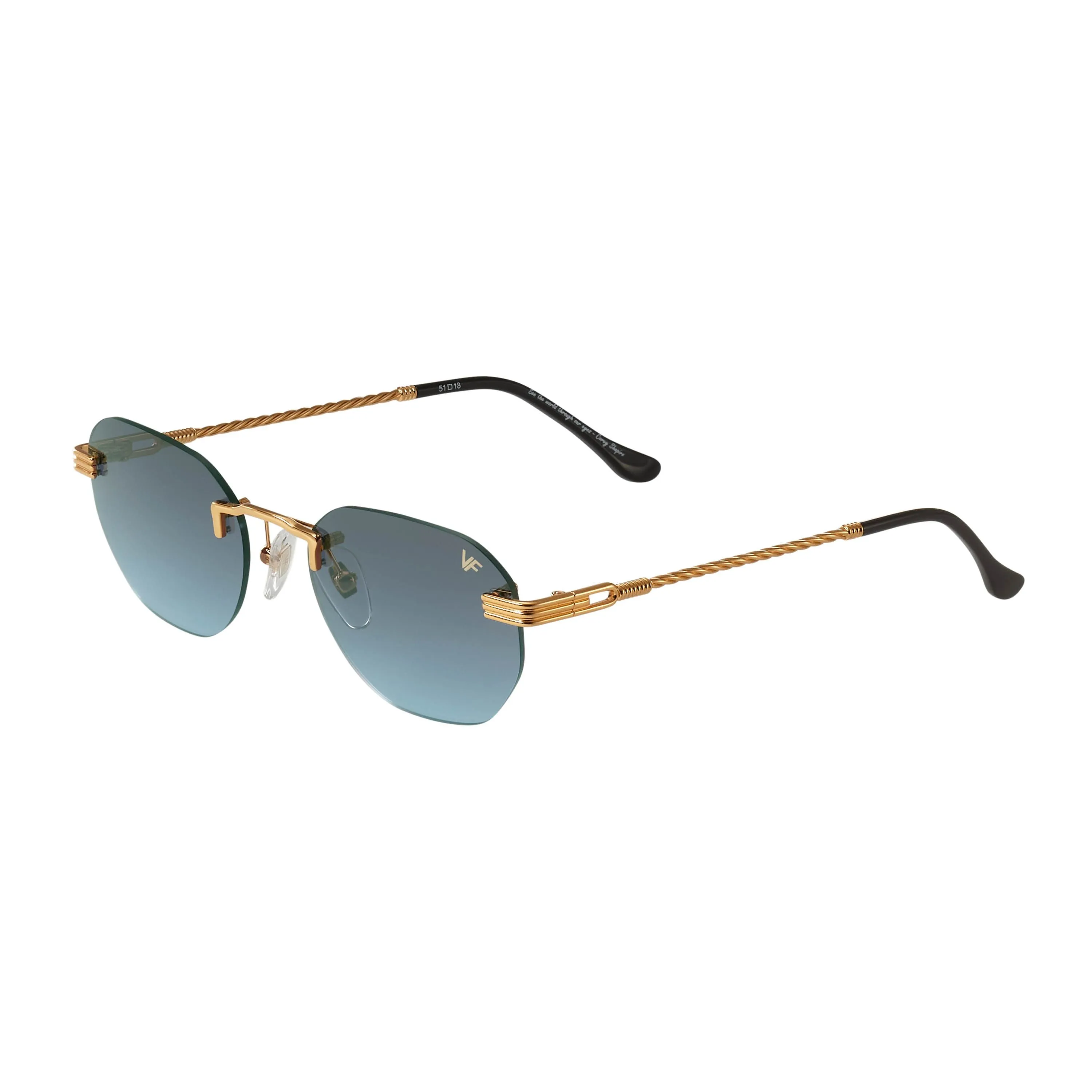 Detroit Player Rimless Drill Mount 24KT Gold