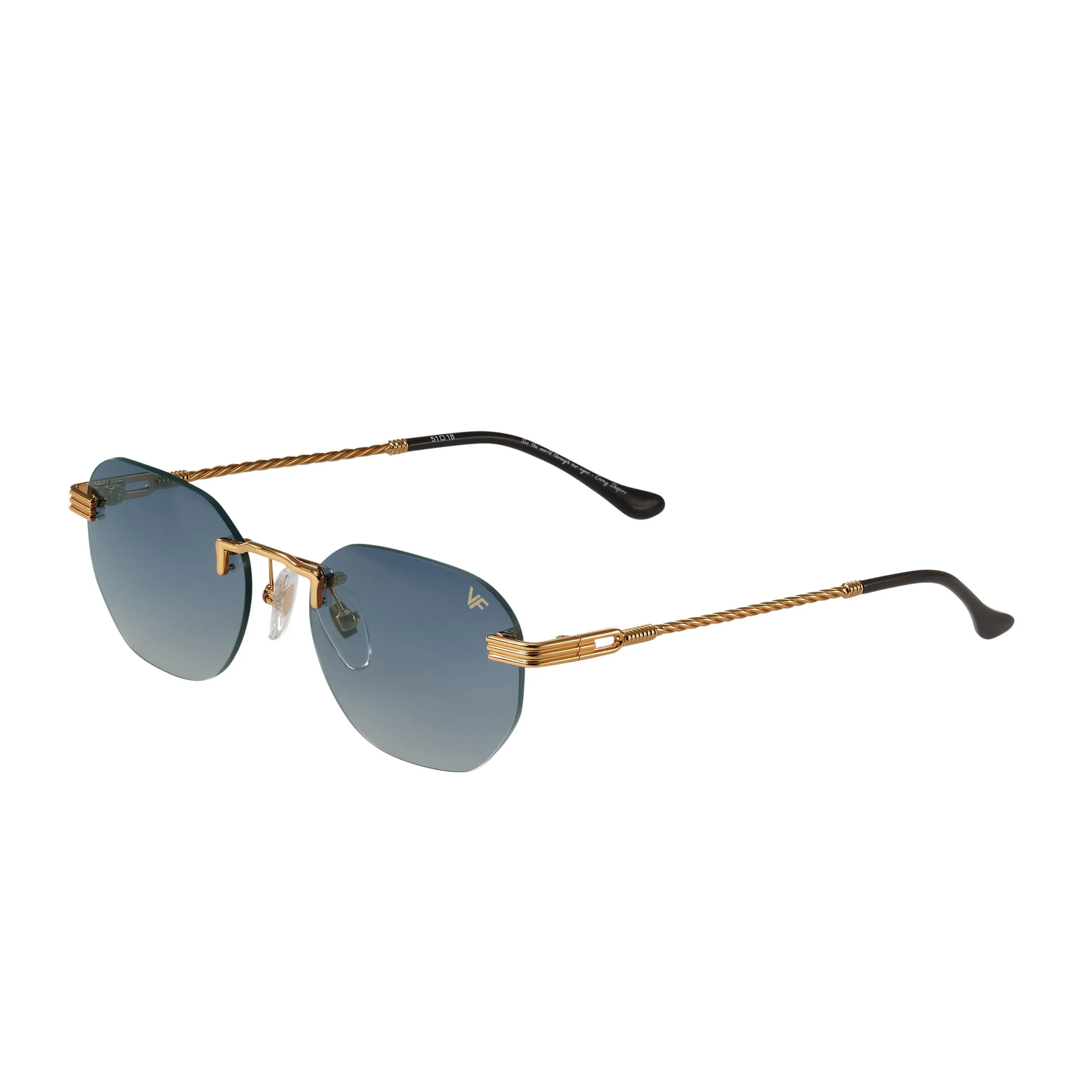 Detroit Player Rimless Drill Mount 24KT Gold