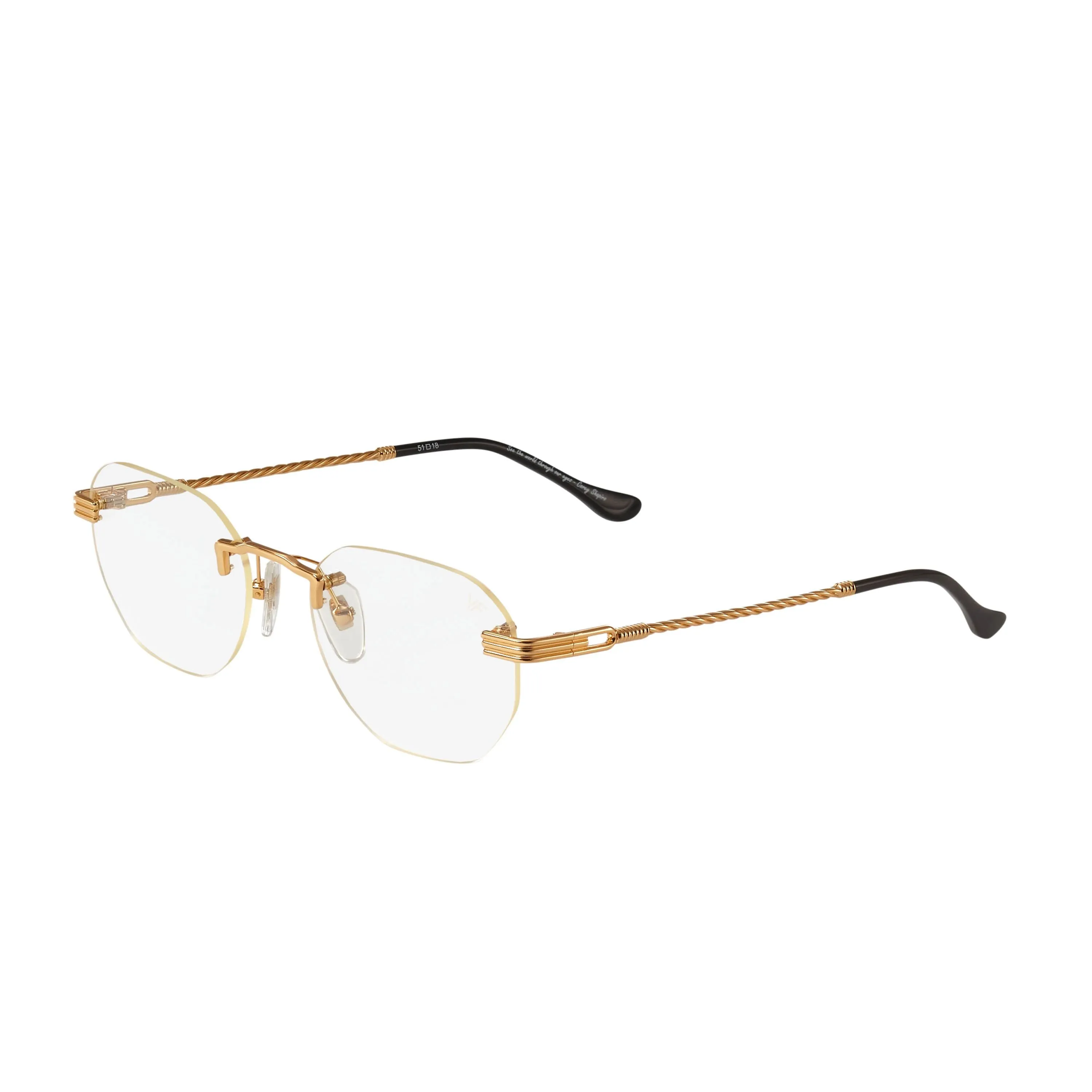 Detroit Player Rimless Drill Mount 24KT Gold