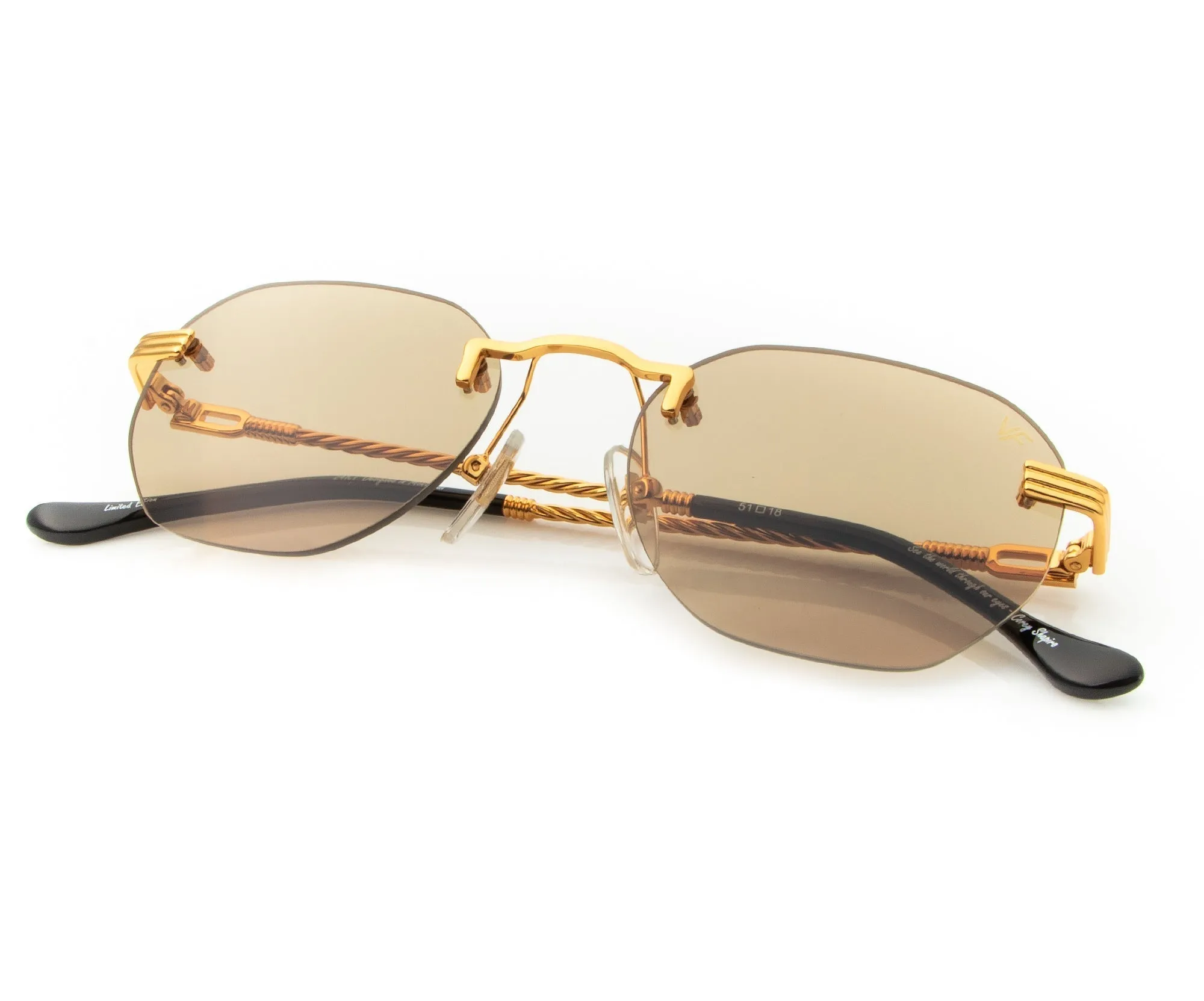 Detroit Player Rimless Drill Mount 24KT Gold