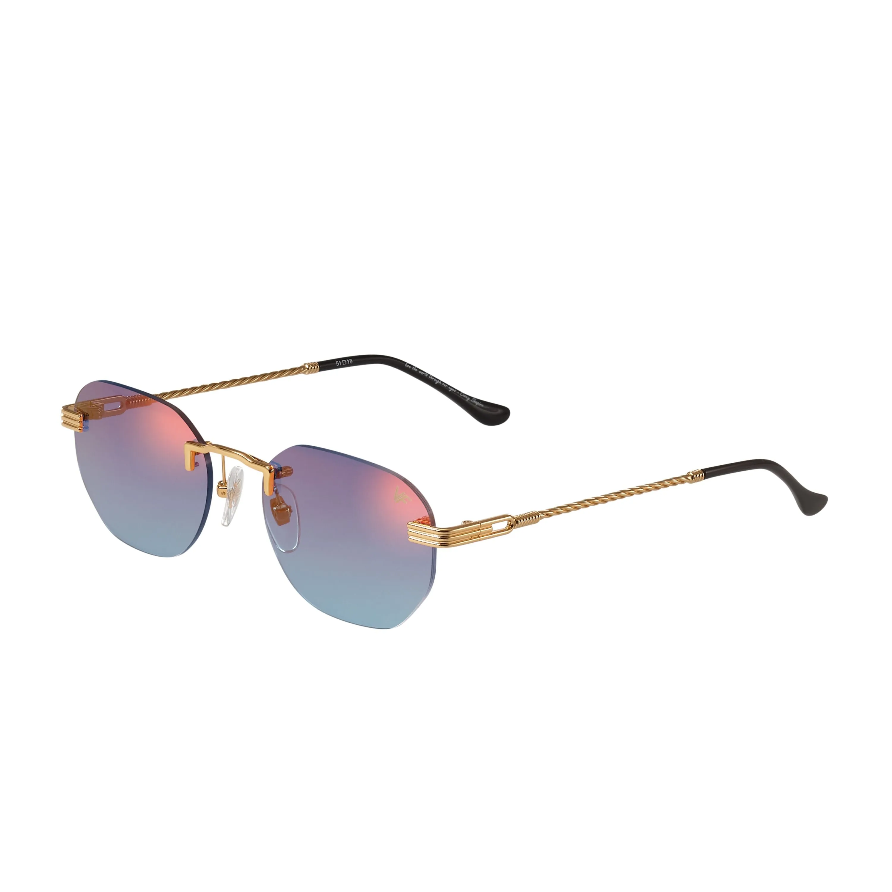 Detroit Player Rimless Drill Mount 24KT Gold