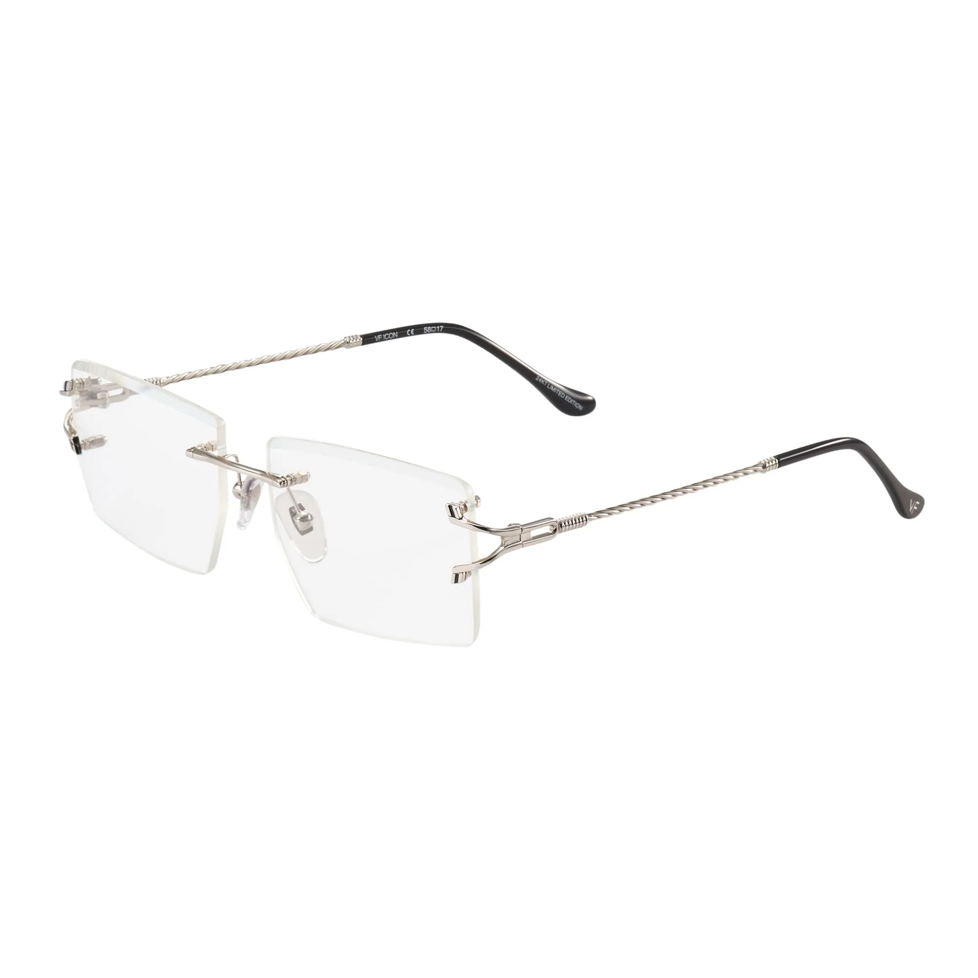 Icon Rimless Drill Mount 24kt White Gold