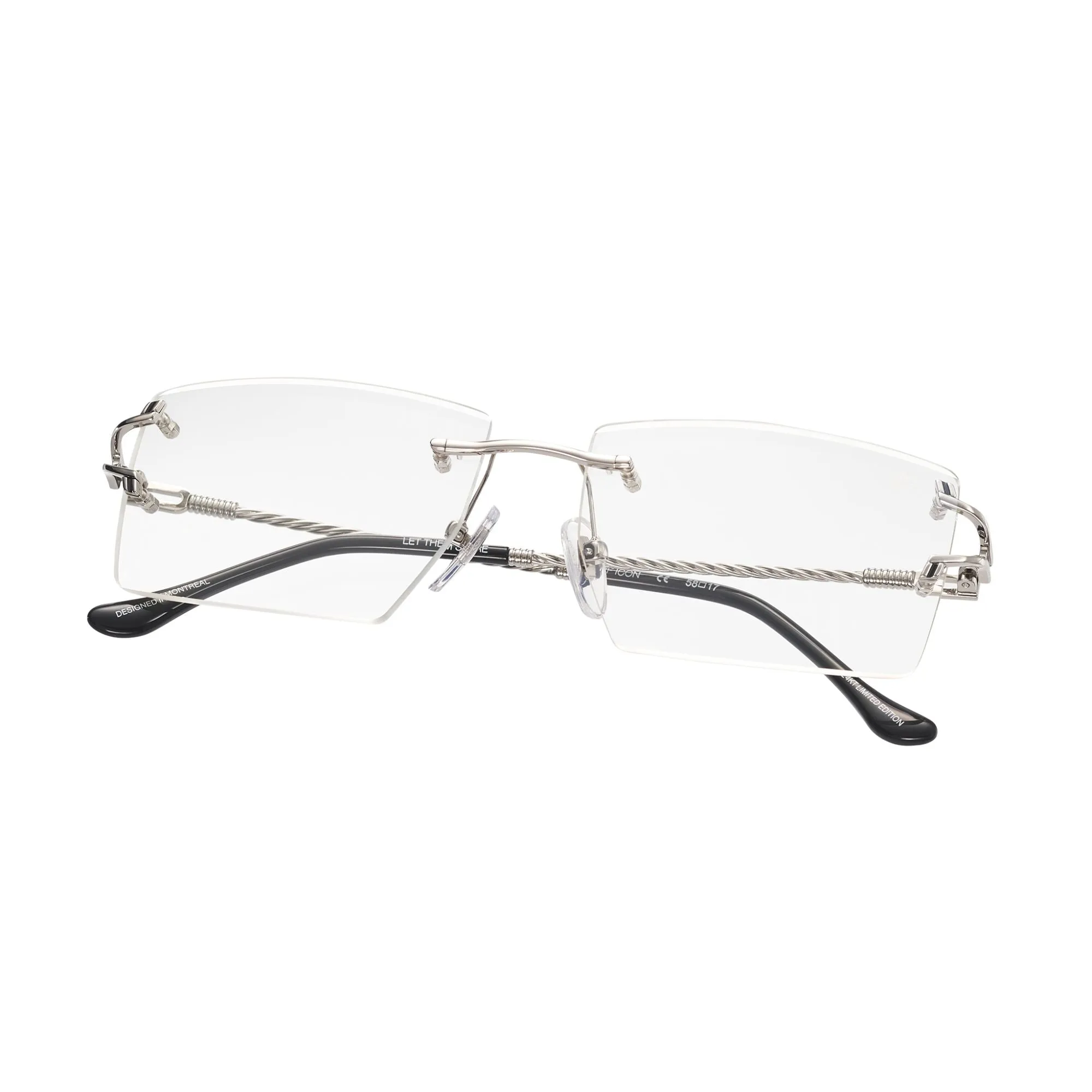 Icon Rimless Drill Mount 24kt White Gold