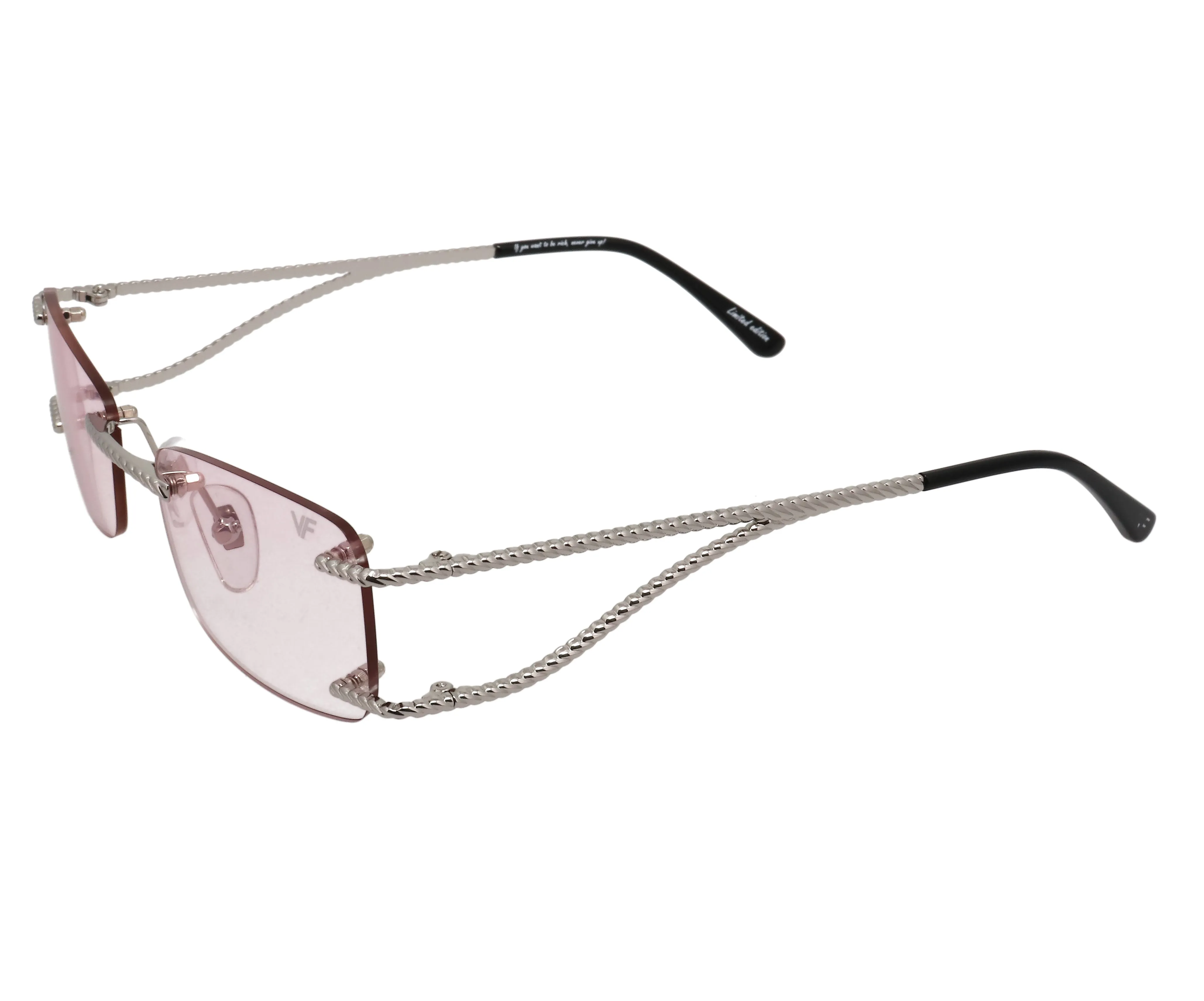 Wall Street Rimless Drill Mount 24KT White Gold