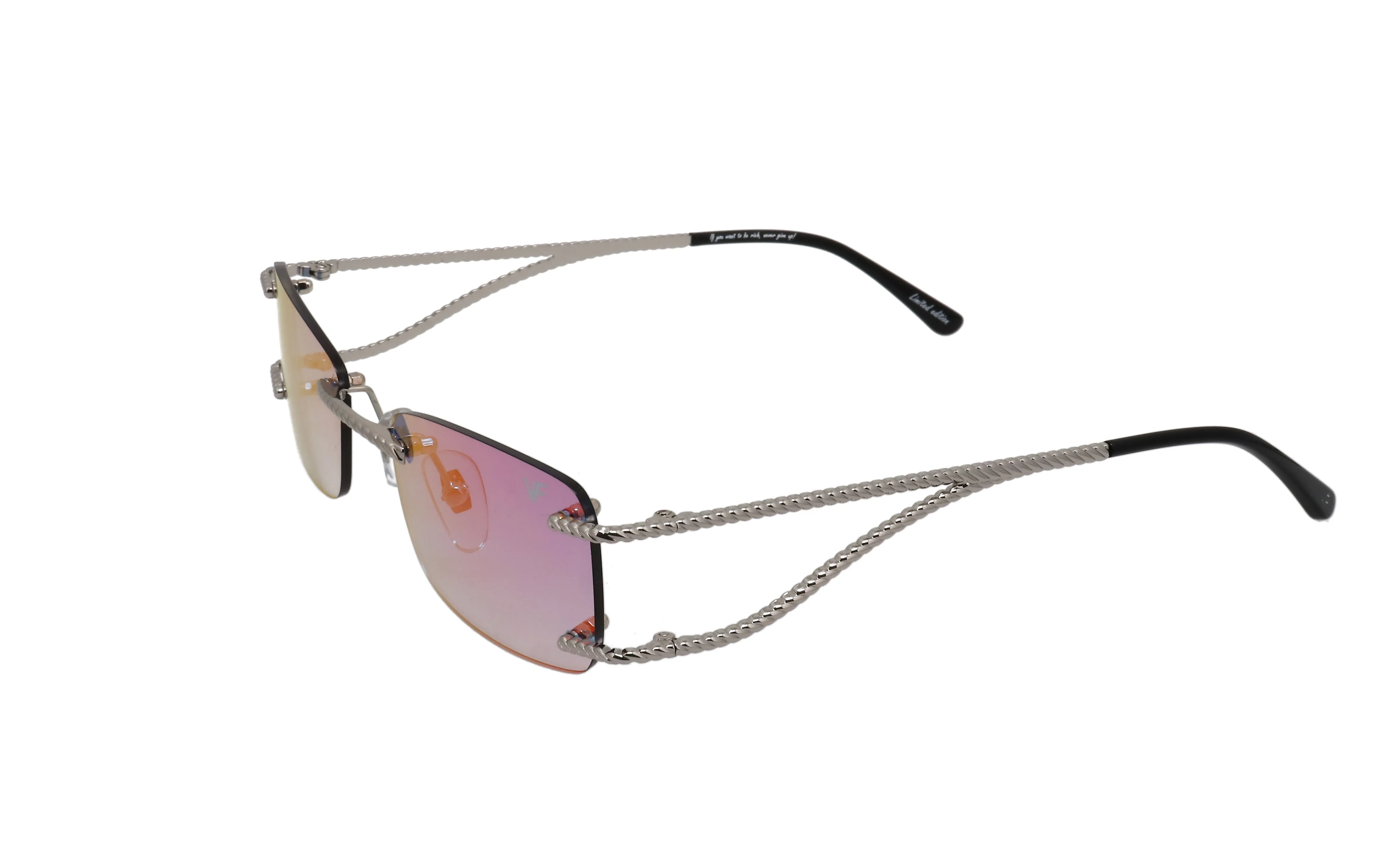 Wall Street Rimless Drill Mount 24KT White Gold