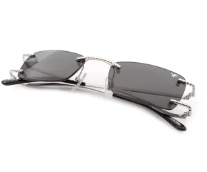 Wall Street Rimless Drill Mount 24KT White Gold