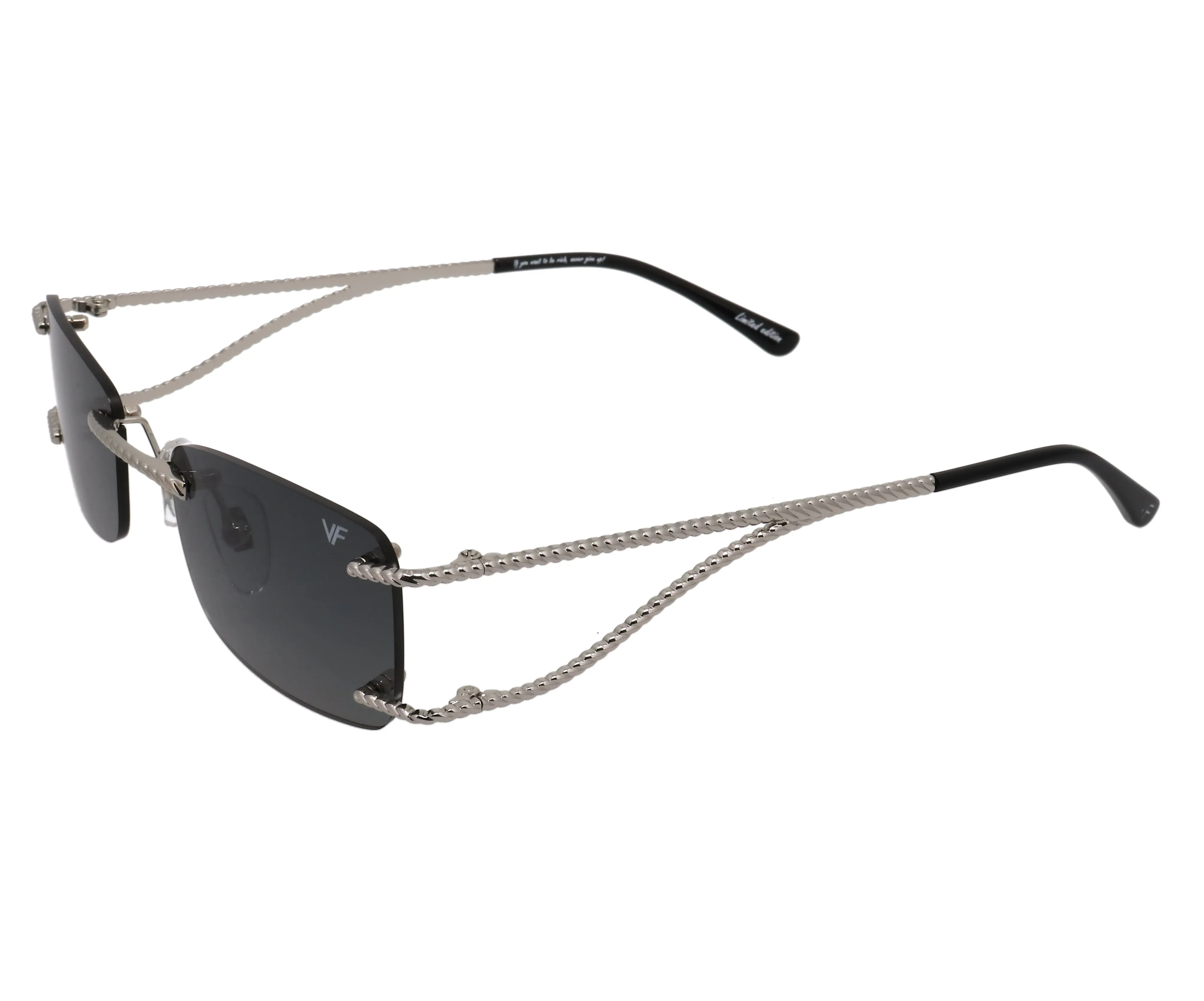 Wall Street Rimless Drill Mount 24KT White Gold