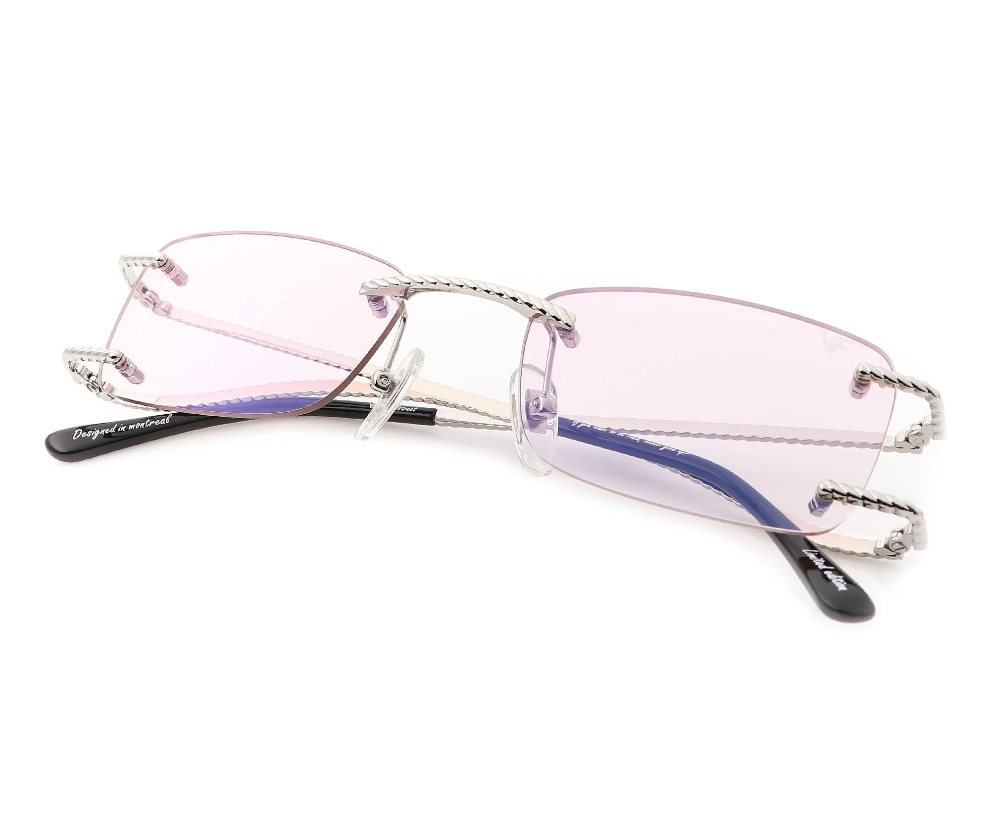 Wall Street Rimless Drill Mount 24KT White Gold