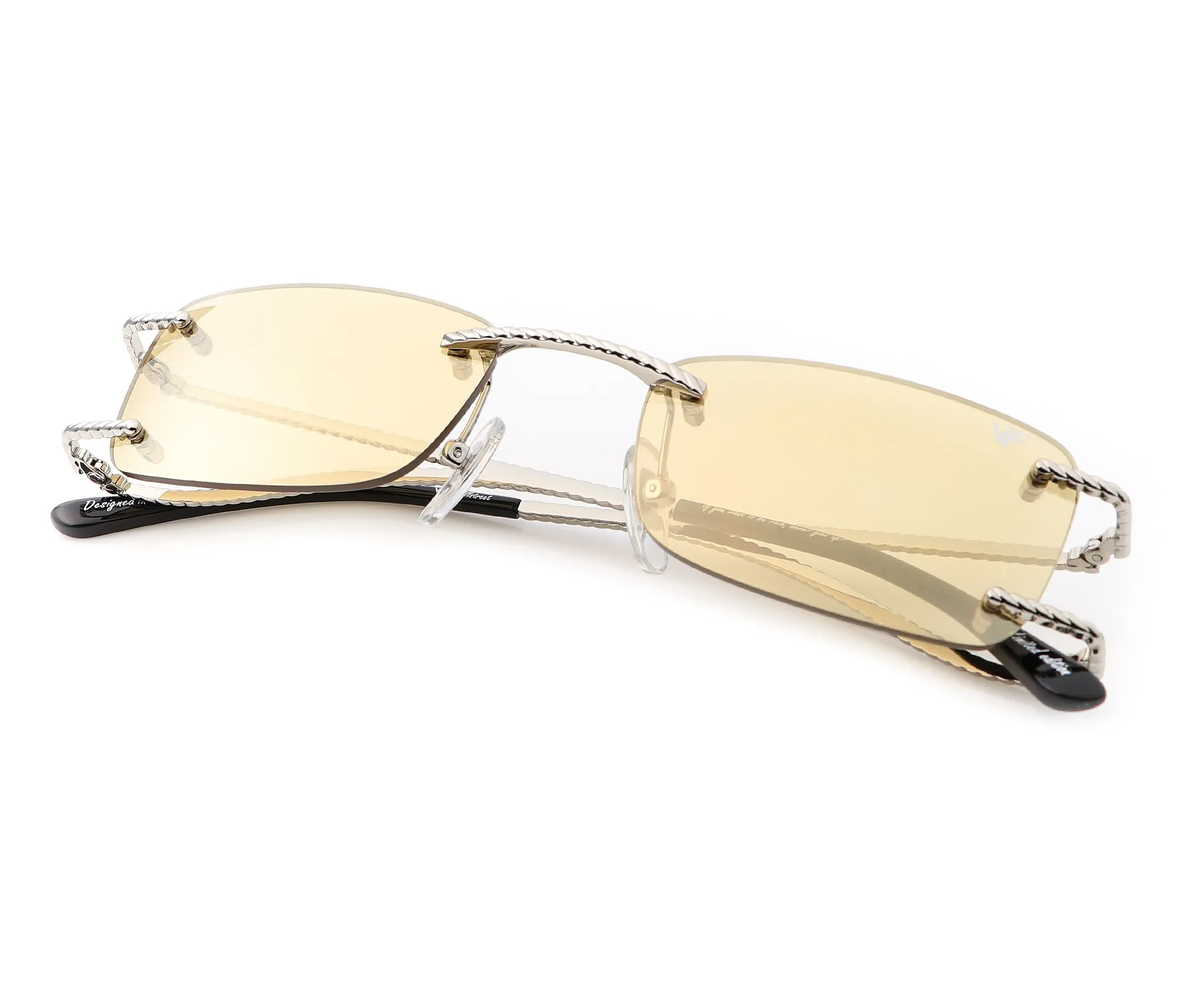 Wall Street Rimless Drill Mount 24KT White Gold