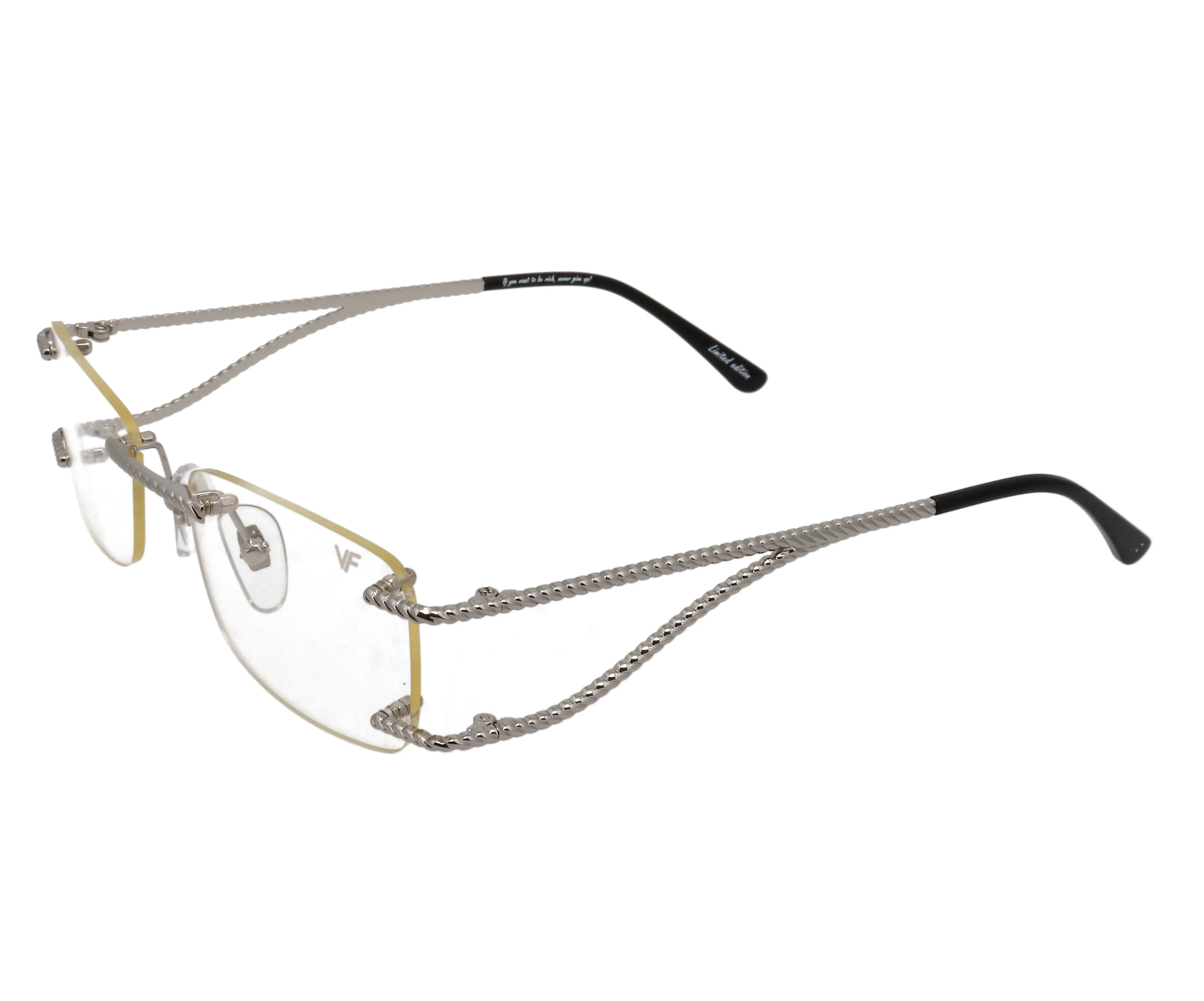 Wall Street Rimless Drill Mount 24KT White Gold