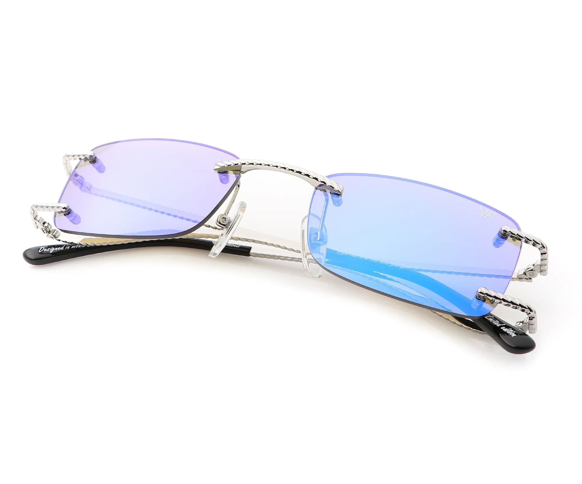 Wall Street Rimless Drill Mount 24KT White Gold