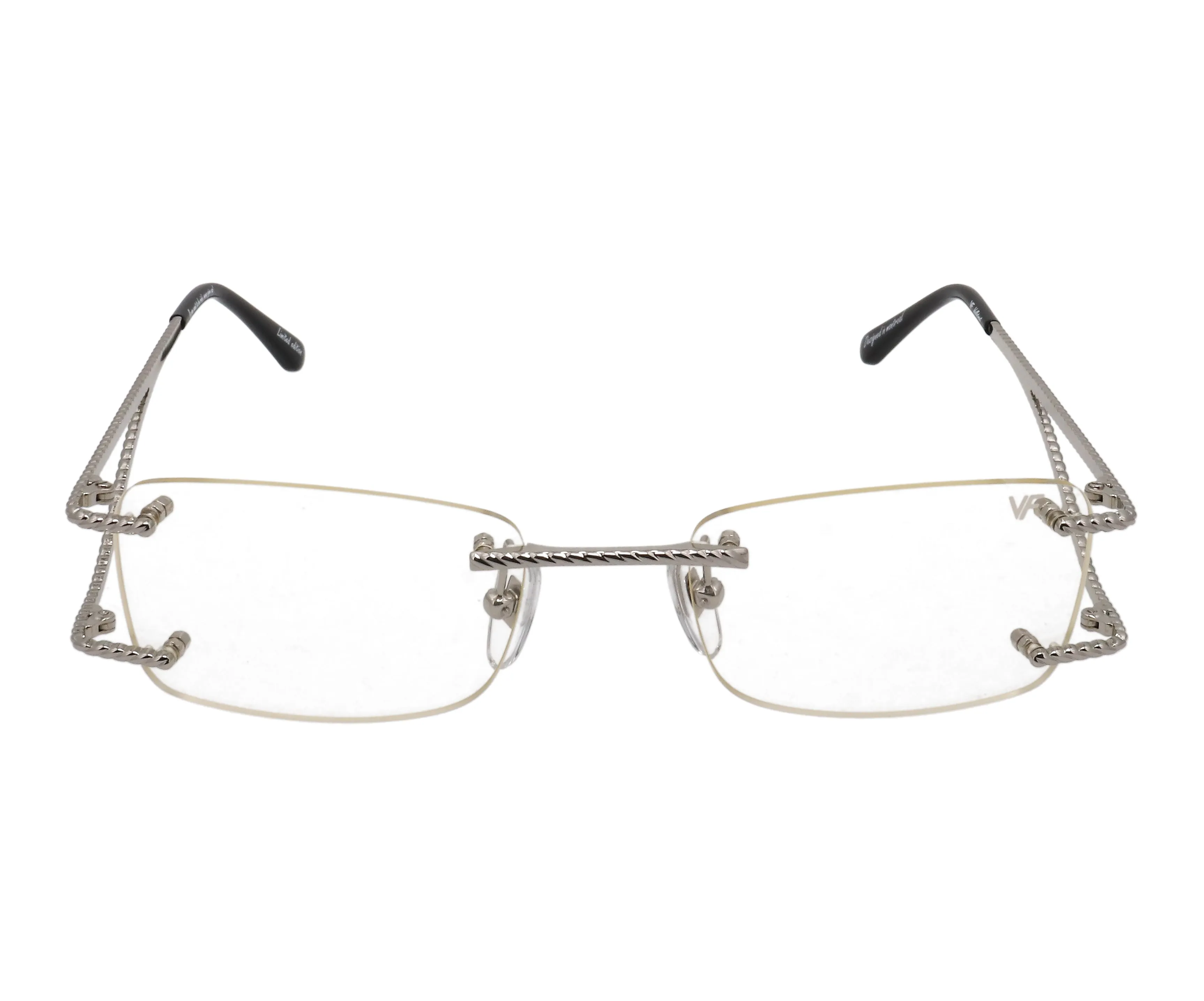 Wall Street Rimless Drill Mount 24KT White Gold