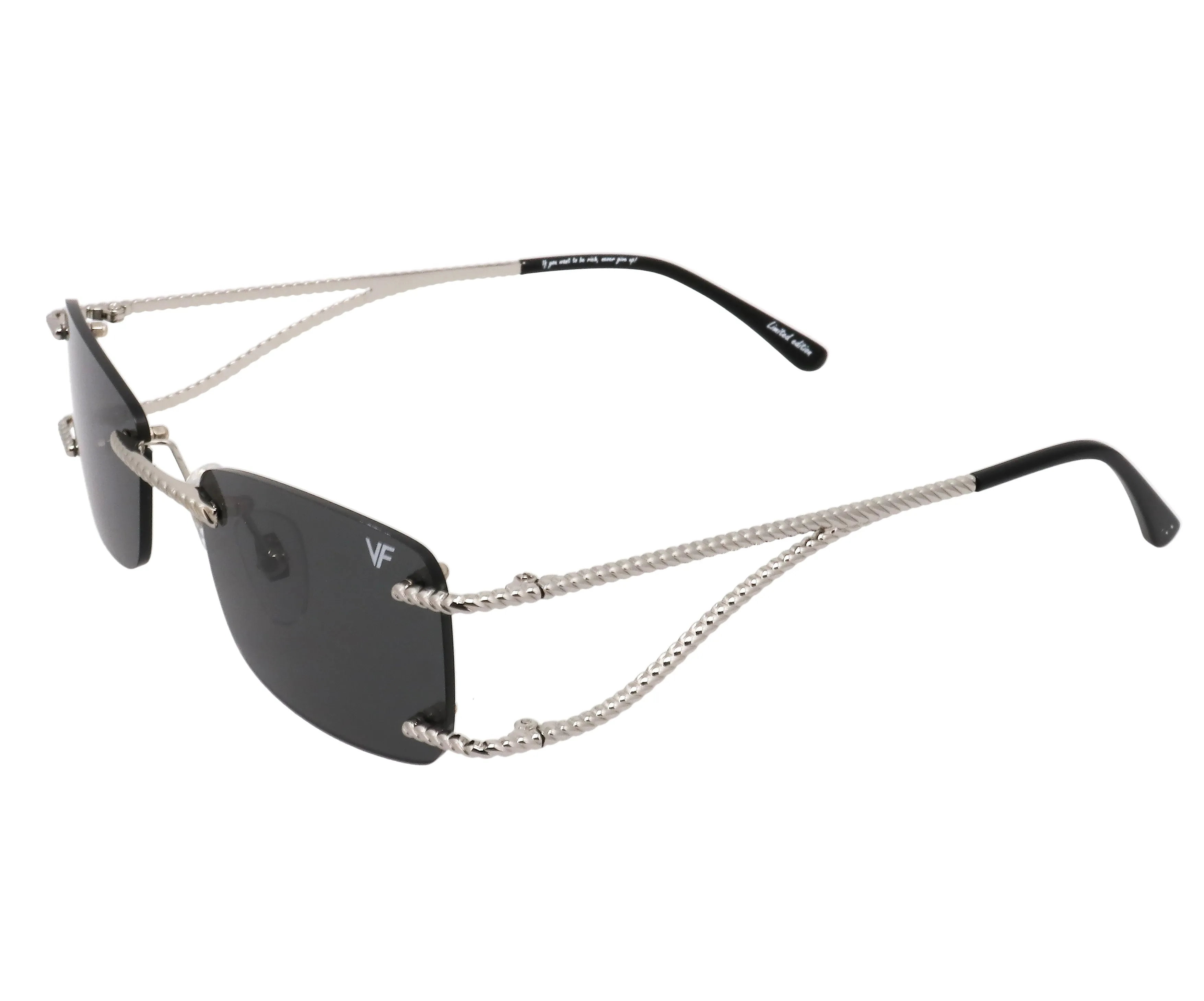 Wall Street Rimless Drill Mount 24KT White Gold