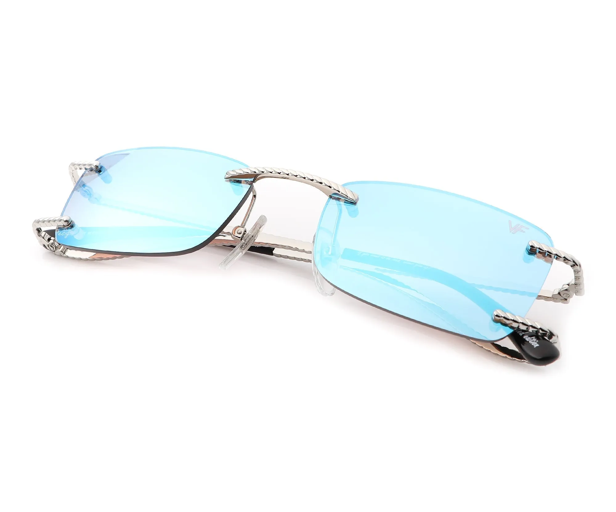 Wall Street Rimless Drill Mount 24KT White Gold