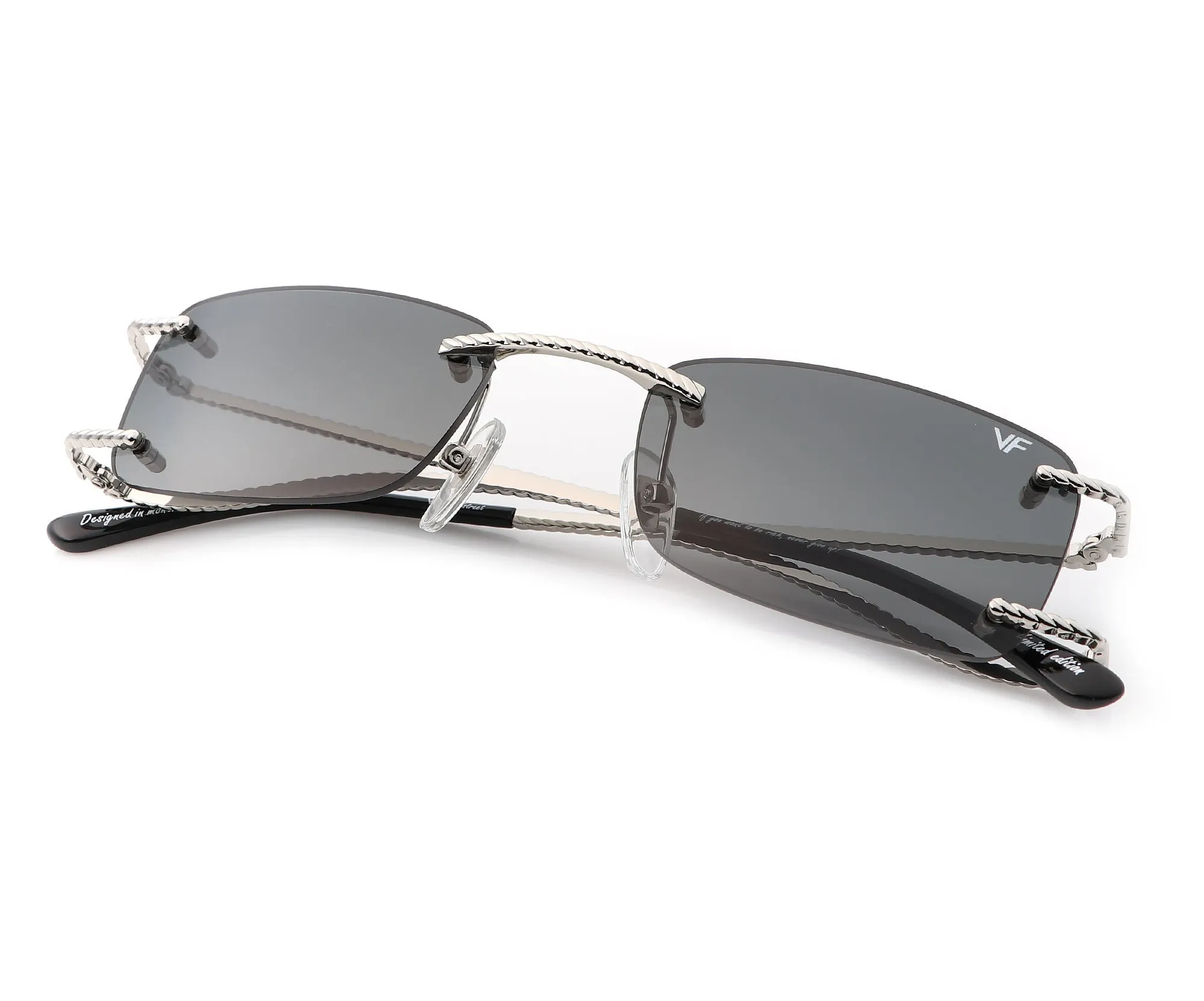 Wall Street Rimless Drill Mount 24KT White Gold
