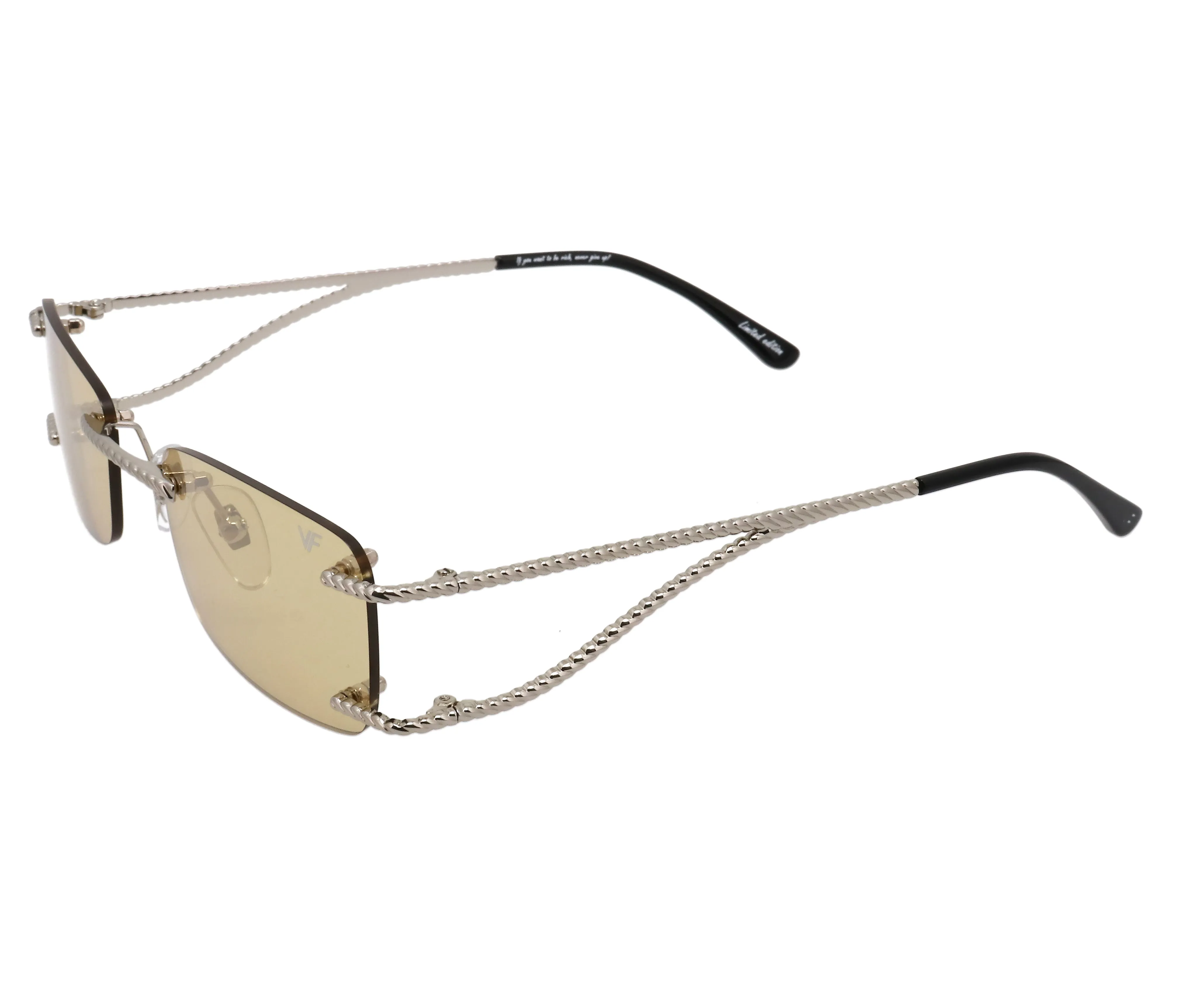 Wall Street Rimless Drill Mount 24KT White Gold