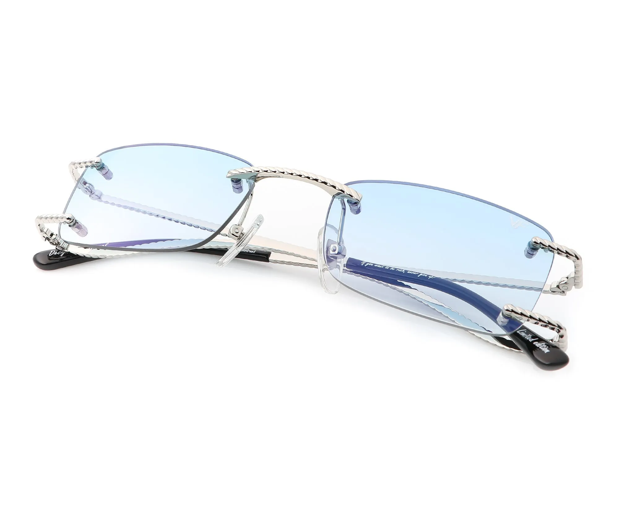 Wall Street Rimless Drill Mount 24KT White Gold