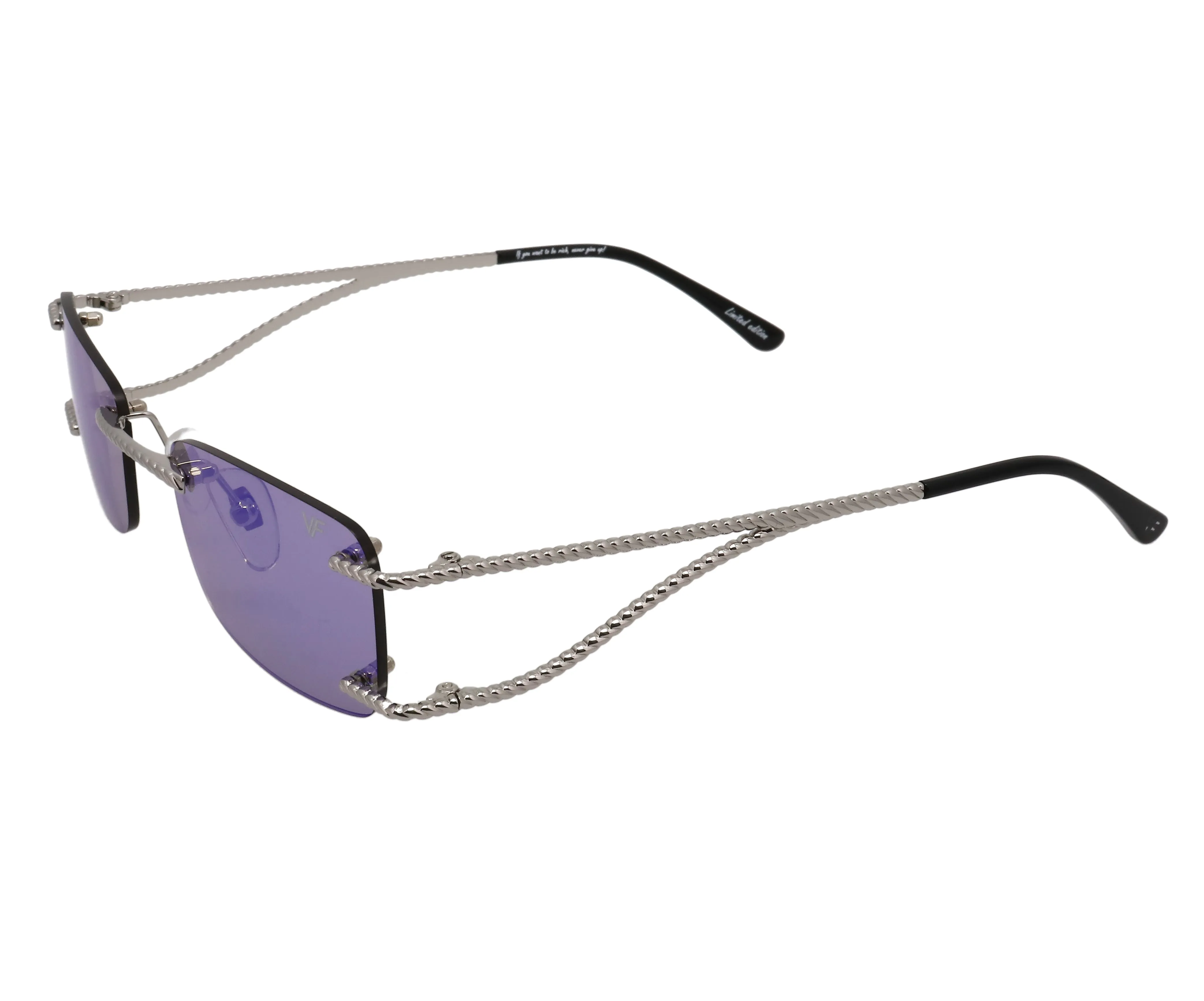 Wall Street Rimless Drill Mount 24KT White Gold