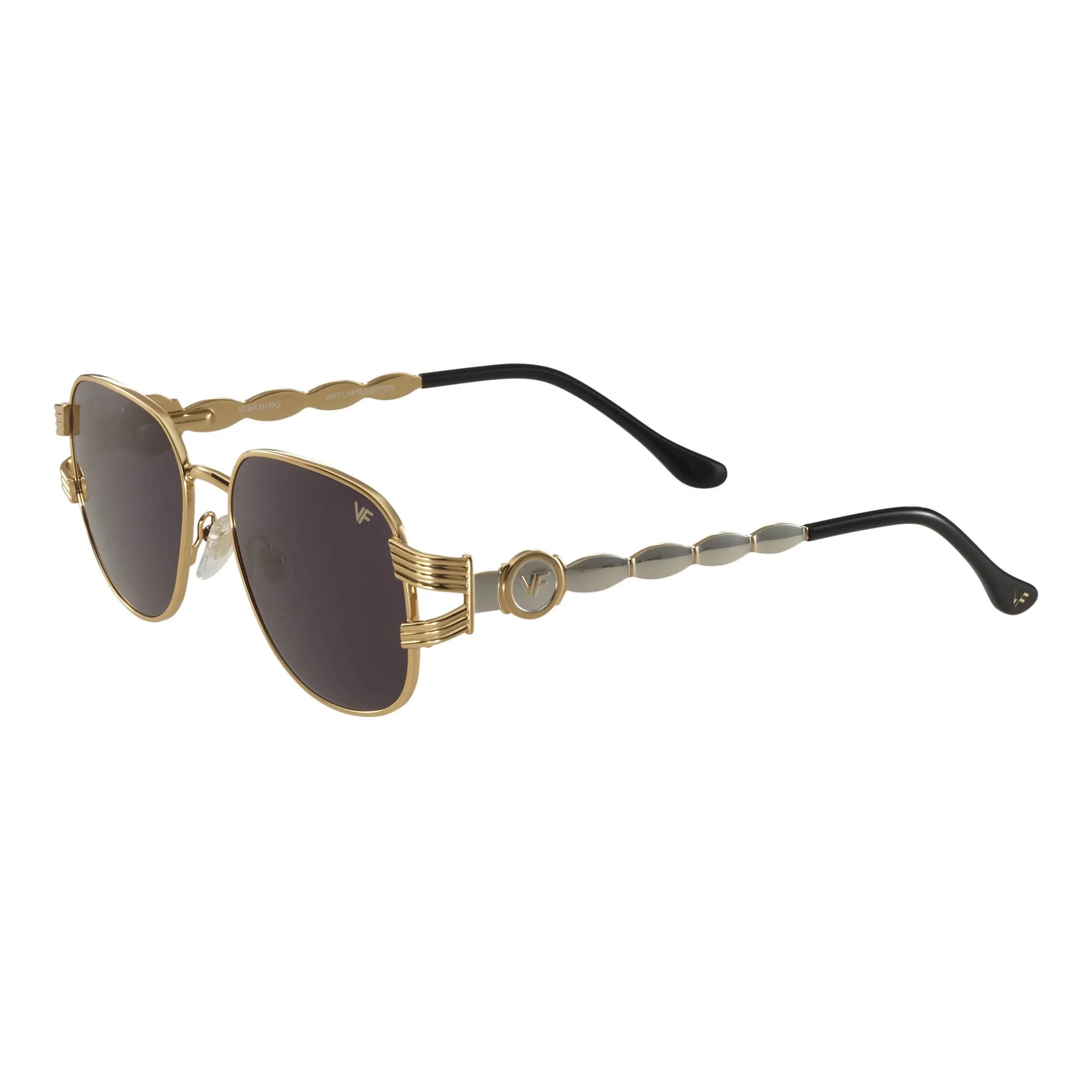 Warning 24KT Two-Tone Yellow Gold